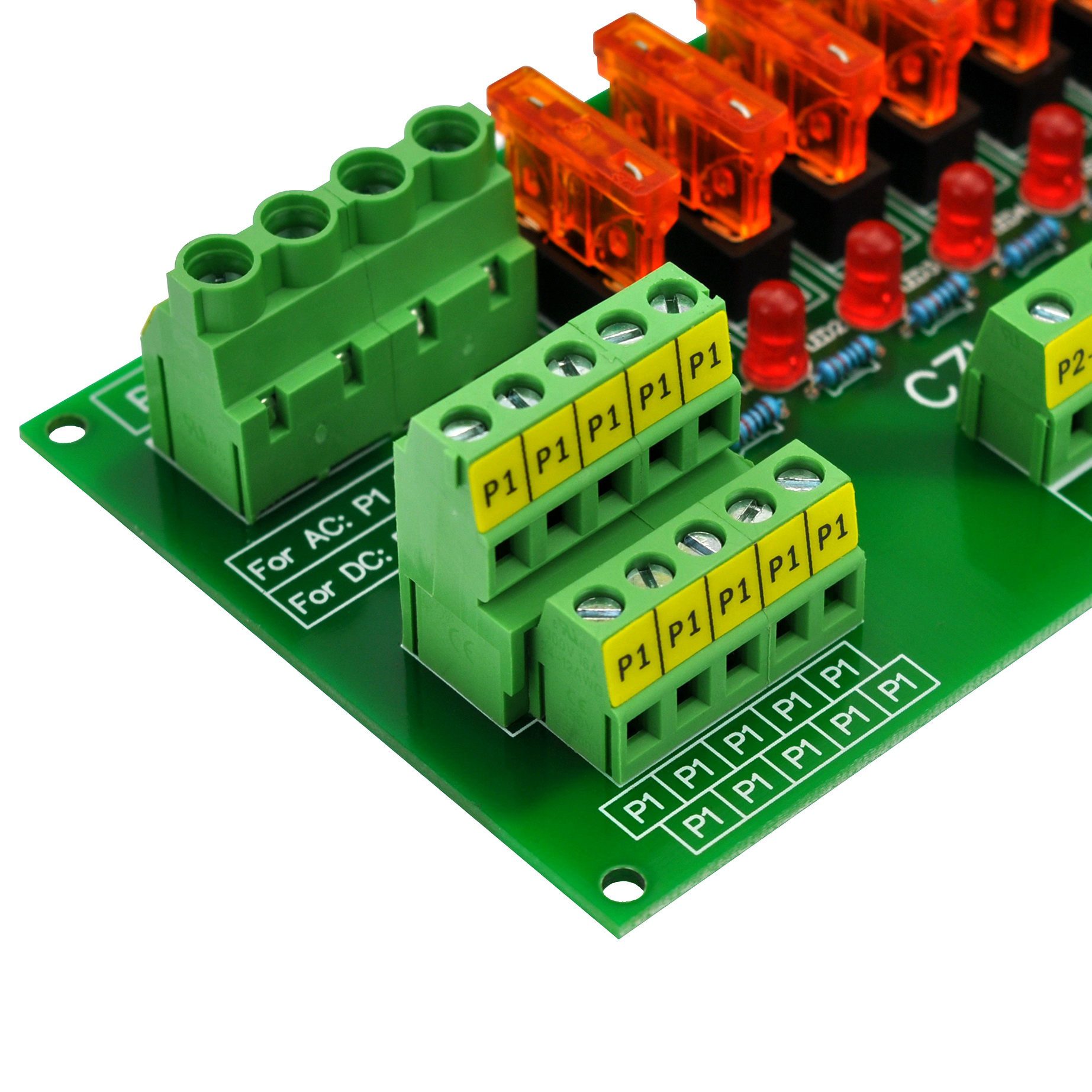 CZH-LABS AC/DC 5~32V Panel Mount 10 Position Power Distribution Fuse Module Board.