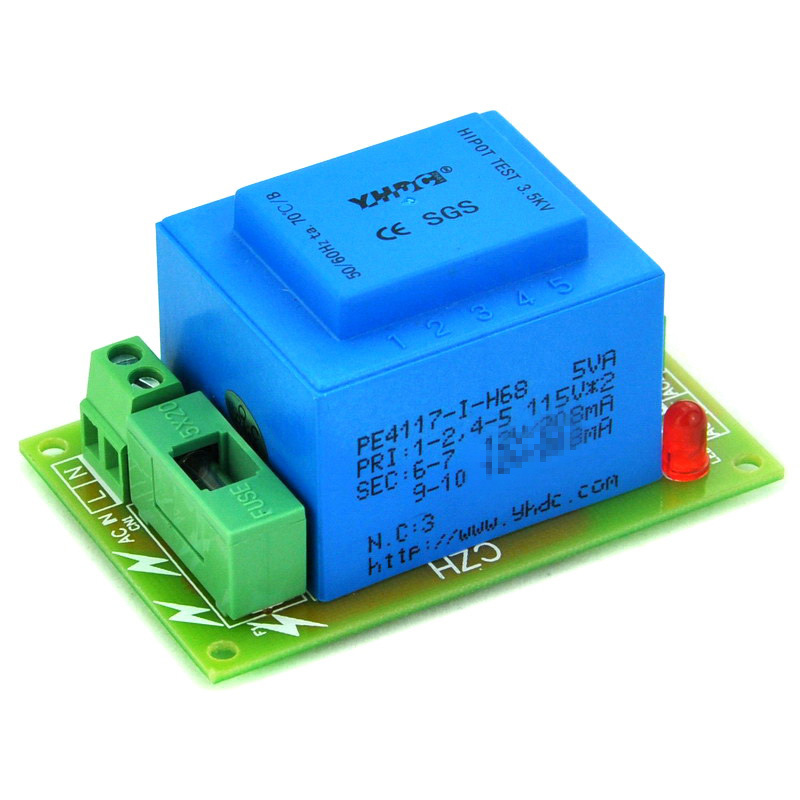 CZH Primary 230VAC, Secondary 36VAC, 5VA Power Transformer Module, D-1005/O, AC36V.