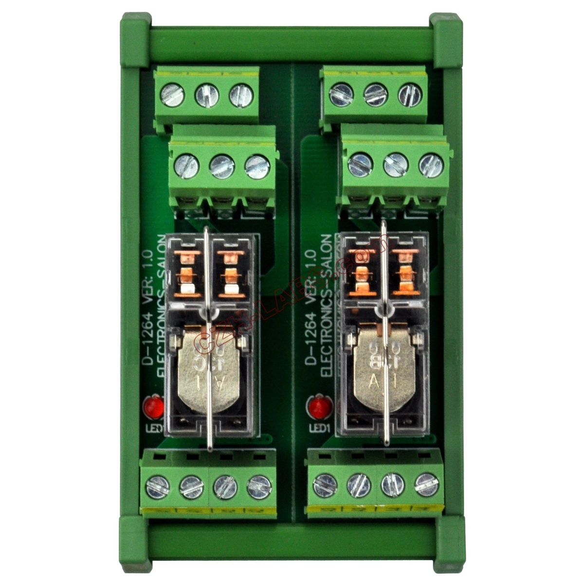 DIN Rail Mount AC/DC 5V Control 2 DPDT 5Amp Pluggable Power Relay Interface Module.