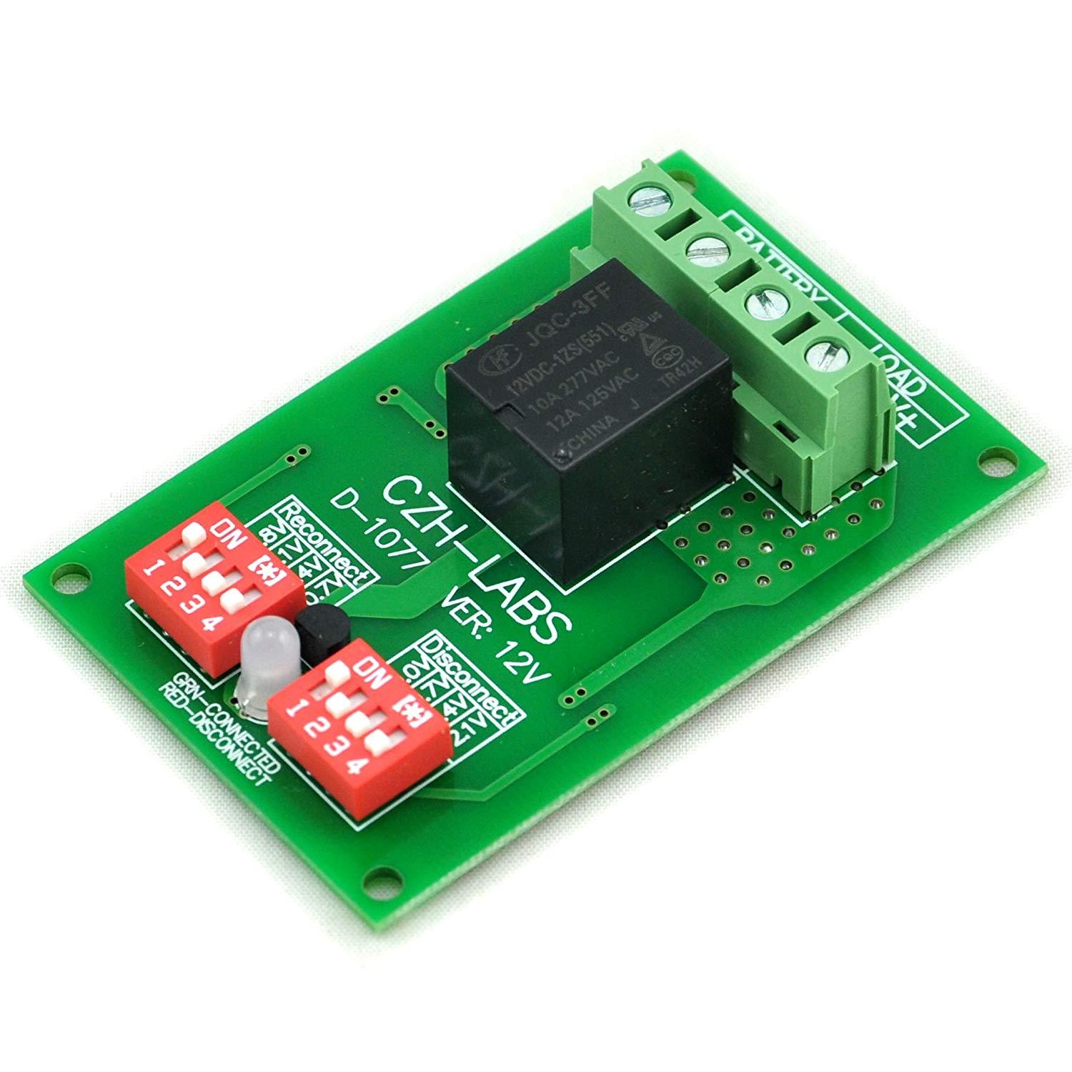 CZH-LABS Low Voltage Disconnect Module LVD, 12V 10A, Protect/Prolong Battery Life.