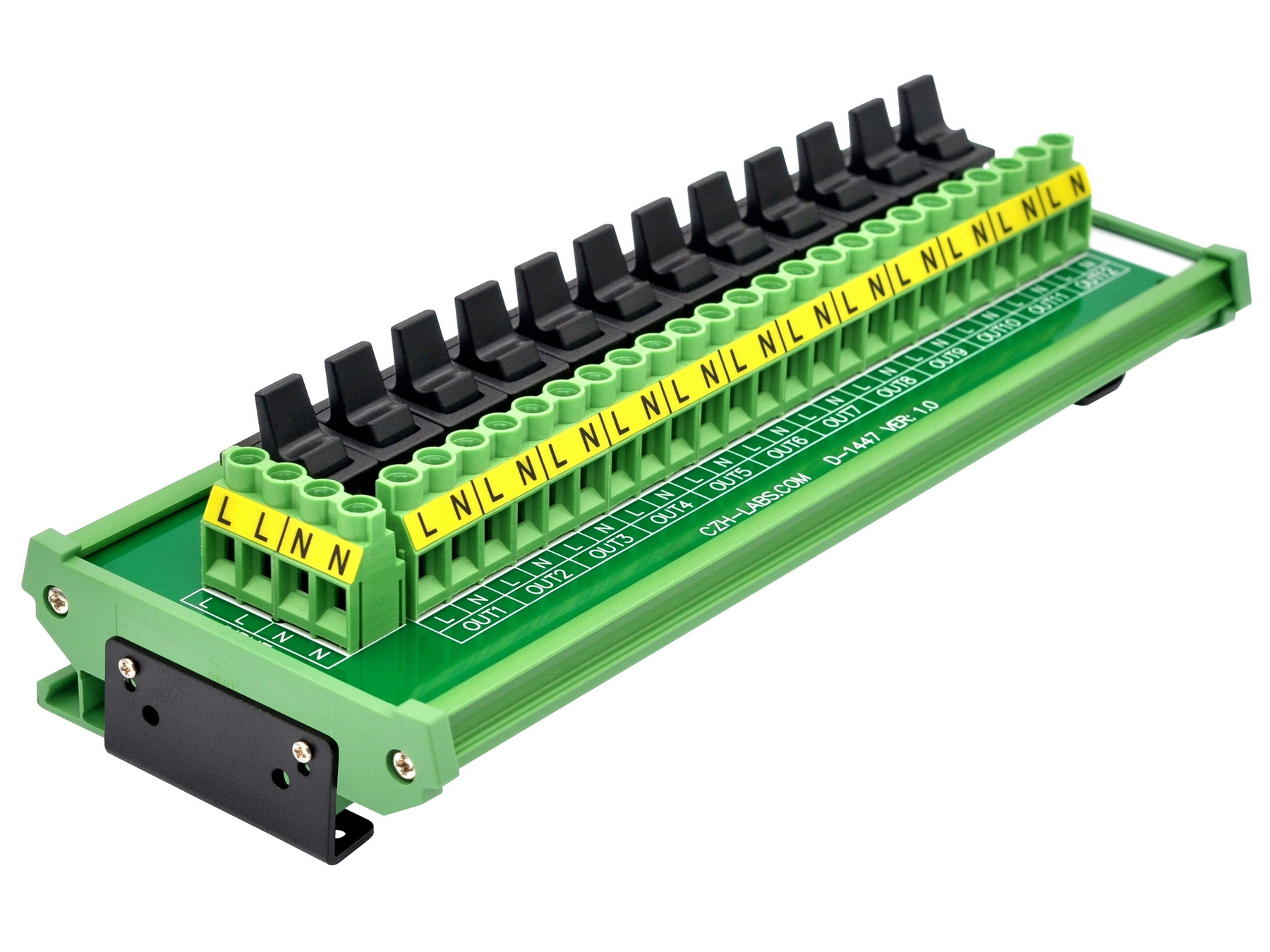 Wall Mount 12 Channel Paddle Rocker Switch AC 115V 230V Power Distribution Strip Module