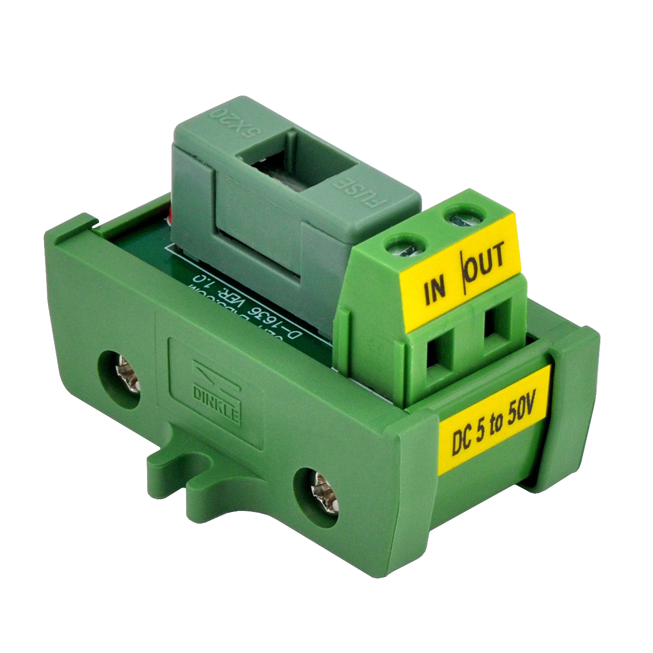 Screw Mount DC 5 - 50V 1 Channel Fuse Module, OONO D-1636DP