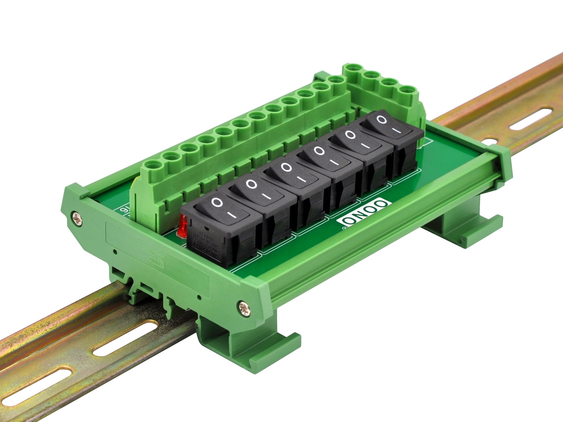 Wall Mount 6 Channel Rocker Switch AC 115V 230V Power Distribution Strip Module