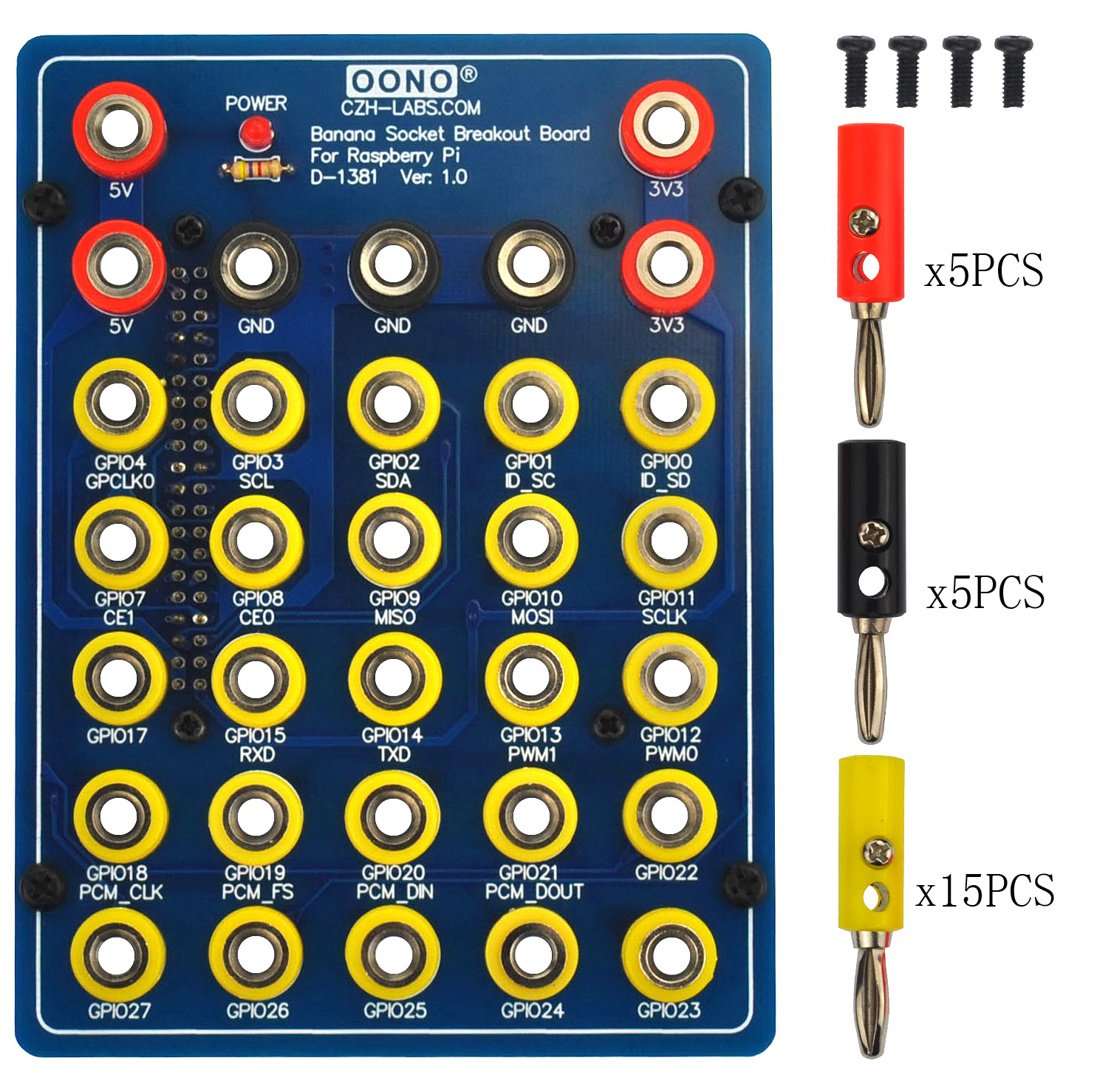 Banana Socket GPIO Breakout Board for Raspberry Pi 1A+ 1B+ 2B 3B 3B+ 3A+ 4B