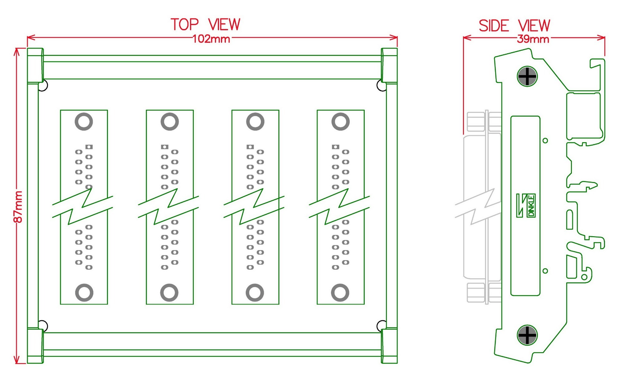 ELECTRONICS-SALON DIN Rail Mount DB25 1 Female 3 Male Buss Board, DB-25 Busboard, D-Sub Bus Board Module.
