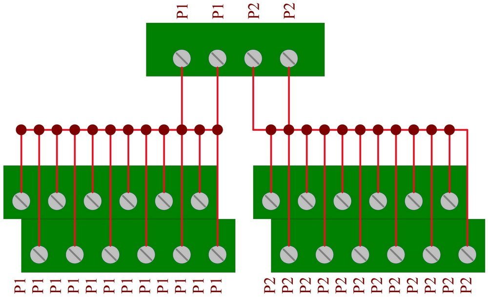 CZH-LABS DIN Rail Mount 12 Position Power Distribution Module.