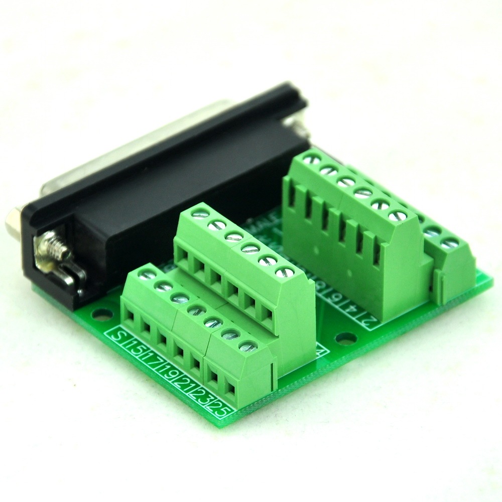 CZH-LABS Slim Right Angle D'SUB DB25 Female Header Breakout Board Module, D-SUB.