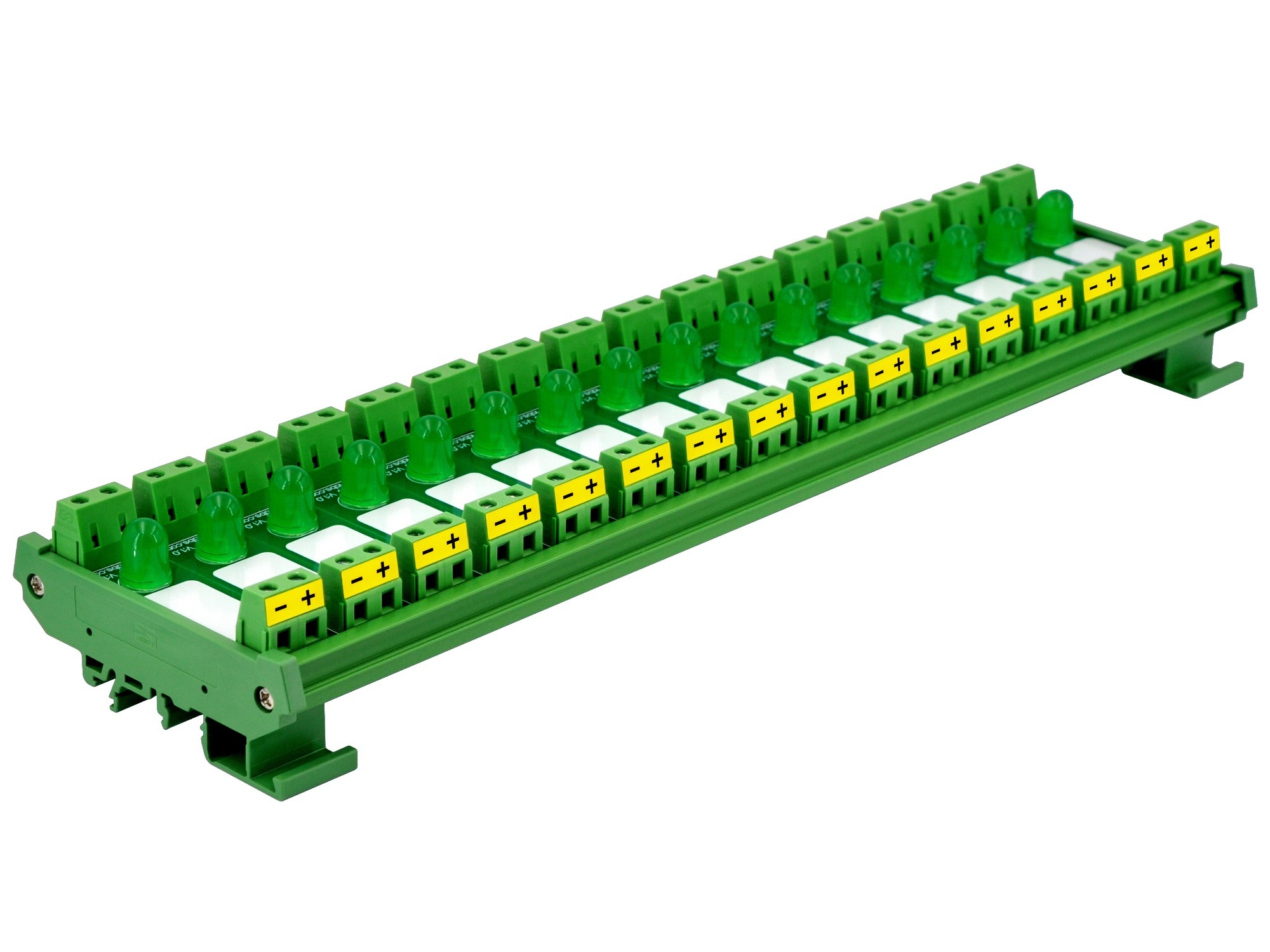 DIN Rail Mount DC 5-32V 16 Channel Green 10mm LED Indicator Light Module