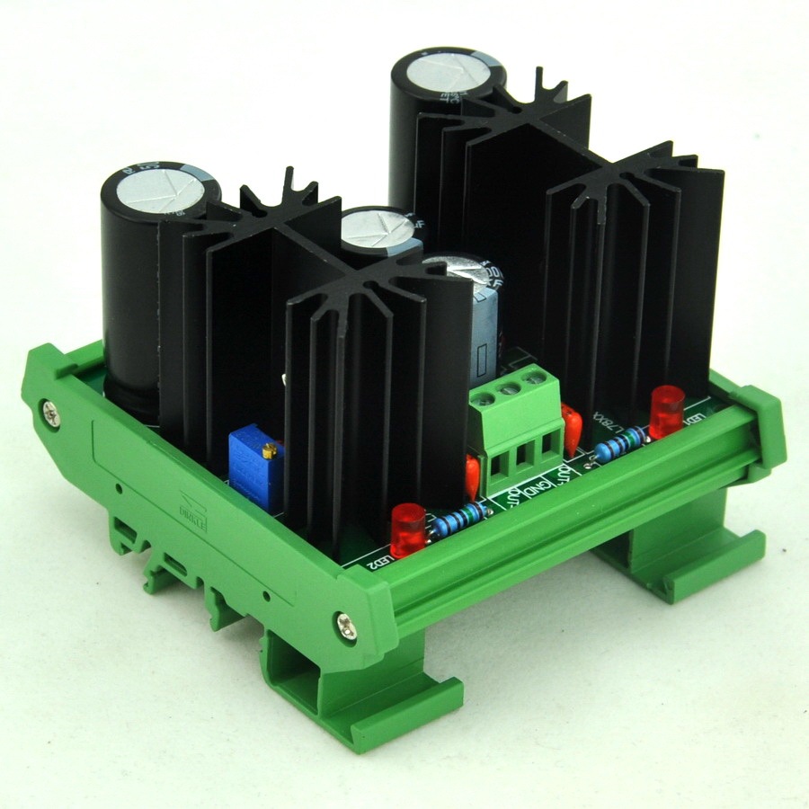 CZH DIN Rail Mount Positive/Negative 1.25~37V DC Adjustable Voltage Regulator Module.