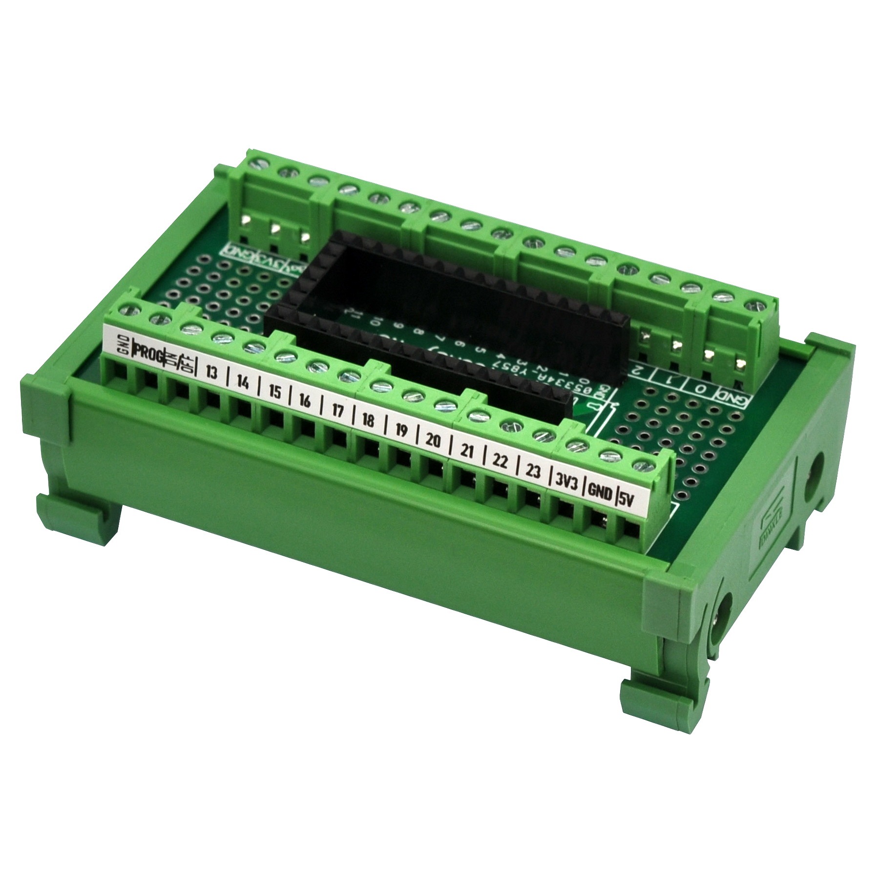 Terminal Block Breakout Board Module for Teensy 4.0, DIN Rail Mount Version