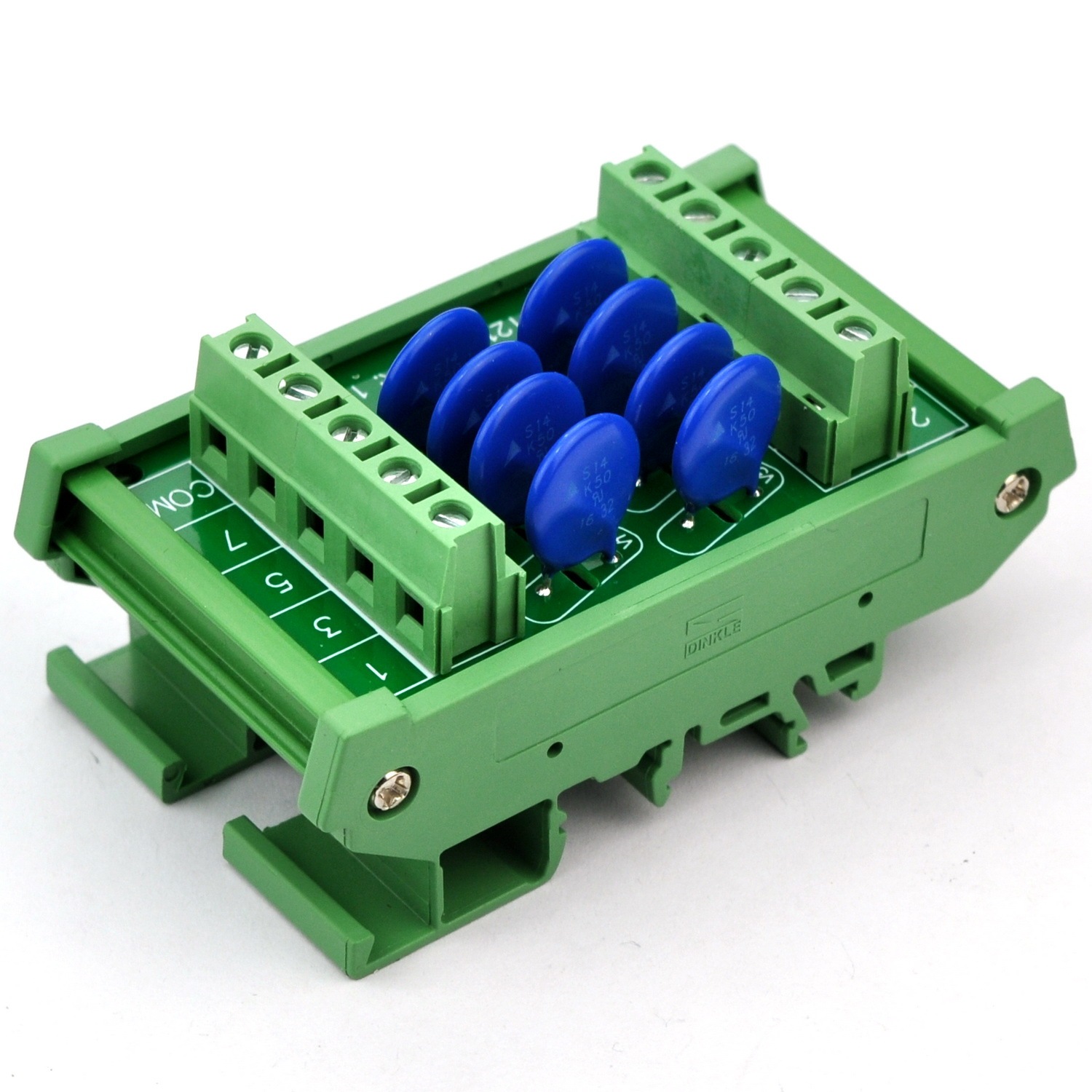 Chunzehui 8 Channels Common DIN Rail Mount 150V SIOV Metal Oxide Varistor Interface Module, Surge Suppressor Protection SPD Board.