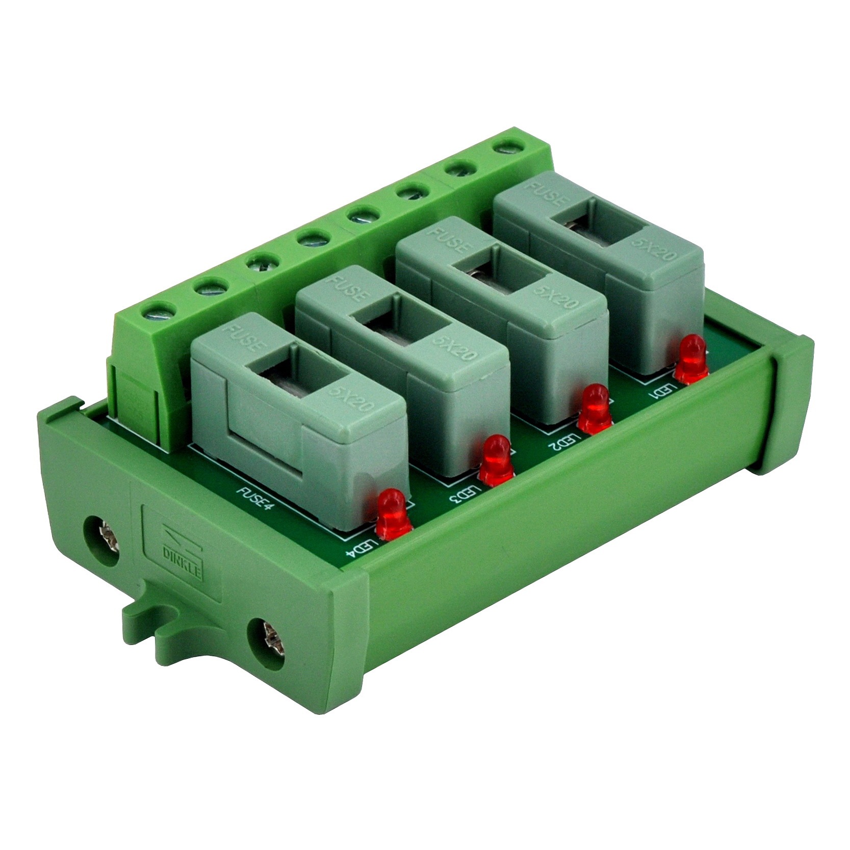 Screw Mount DC 5 - 50V 4 Channel Fuse Module, OONO D-1638DP