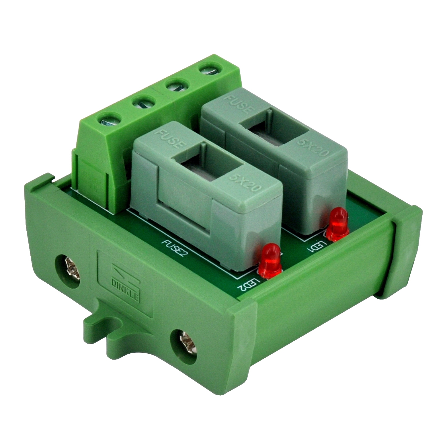 Screw Mount DC 5 - 50V 2 Channel Fuse Module, OONO D-1637DP
