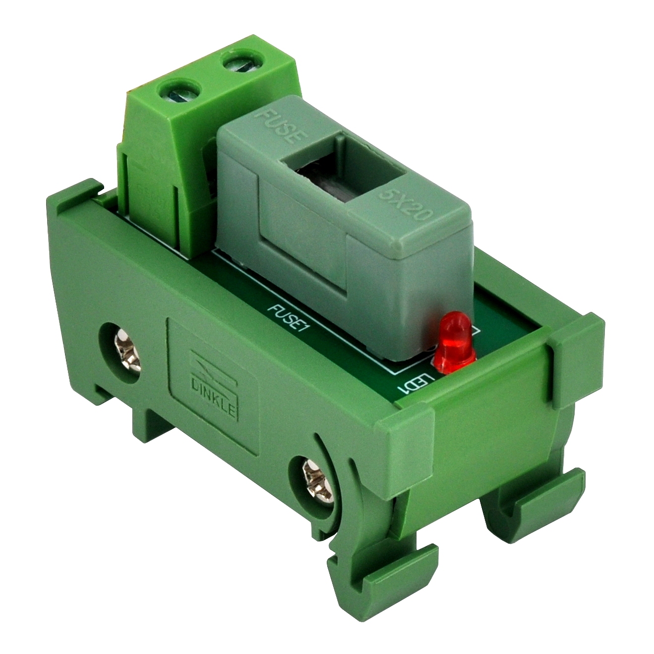 DIN Rail Mount AC 24 - 250V 1 Channel Fuse Module, OONO D-1636AT