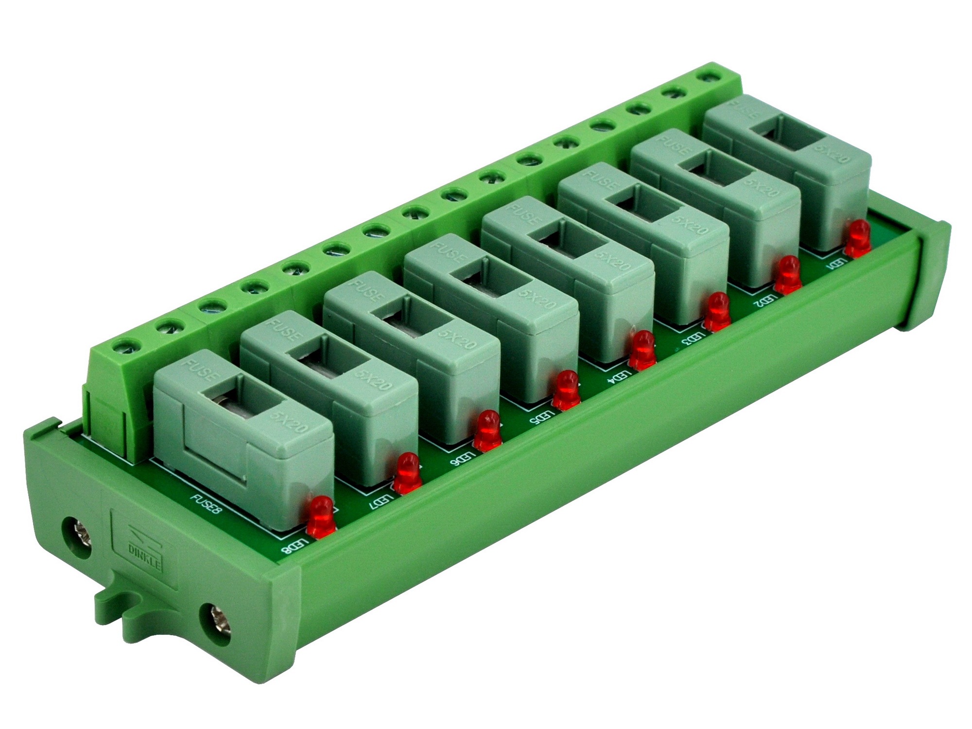 Screw Mount AC 24 - 250V 8 Channel Fuse Module, OONO D-1639AP