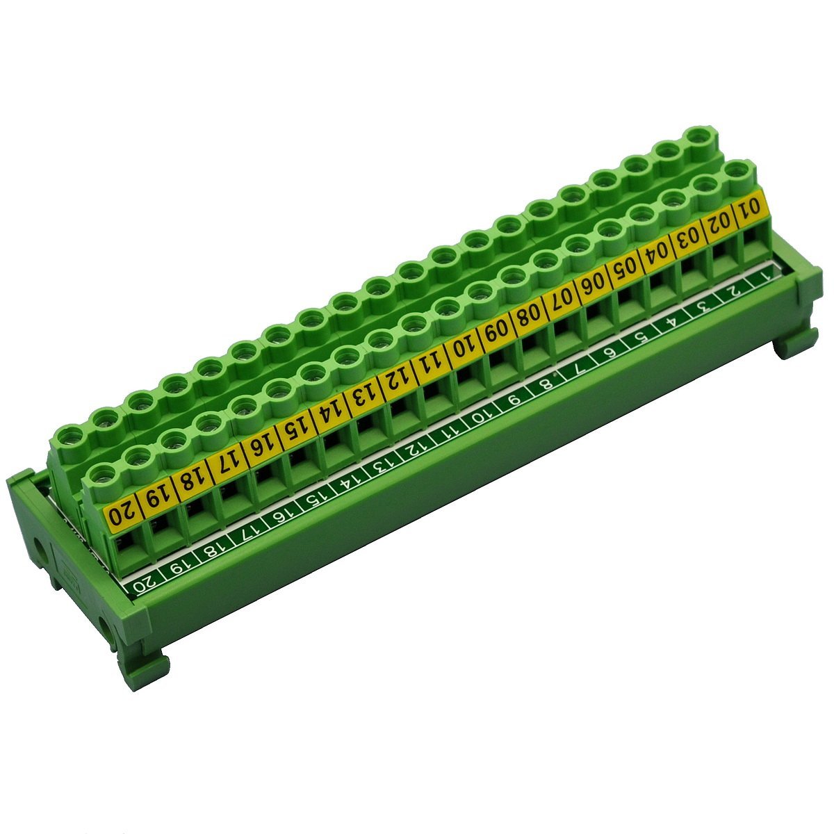 CZH-LABS DIN Rail Mount 30A/300V 20 Position Screw Terminal Block Distribution Module.