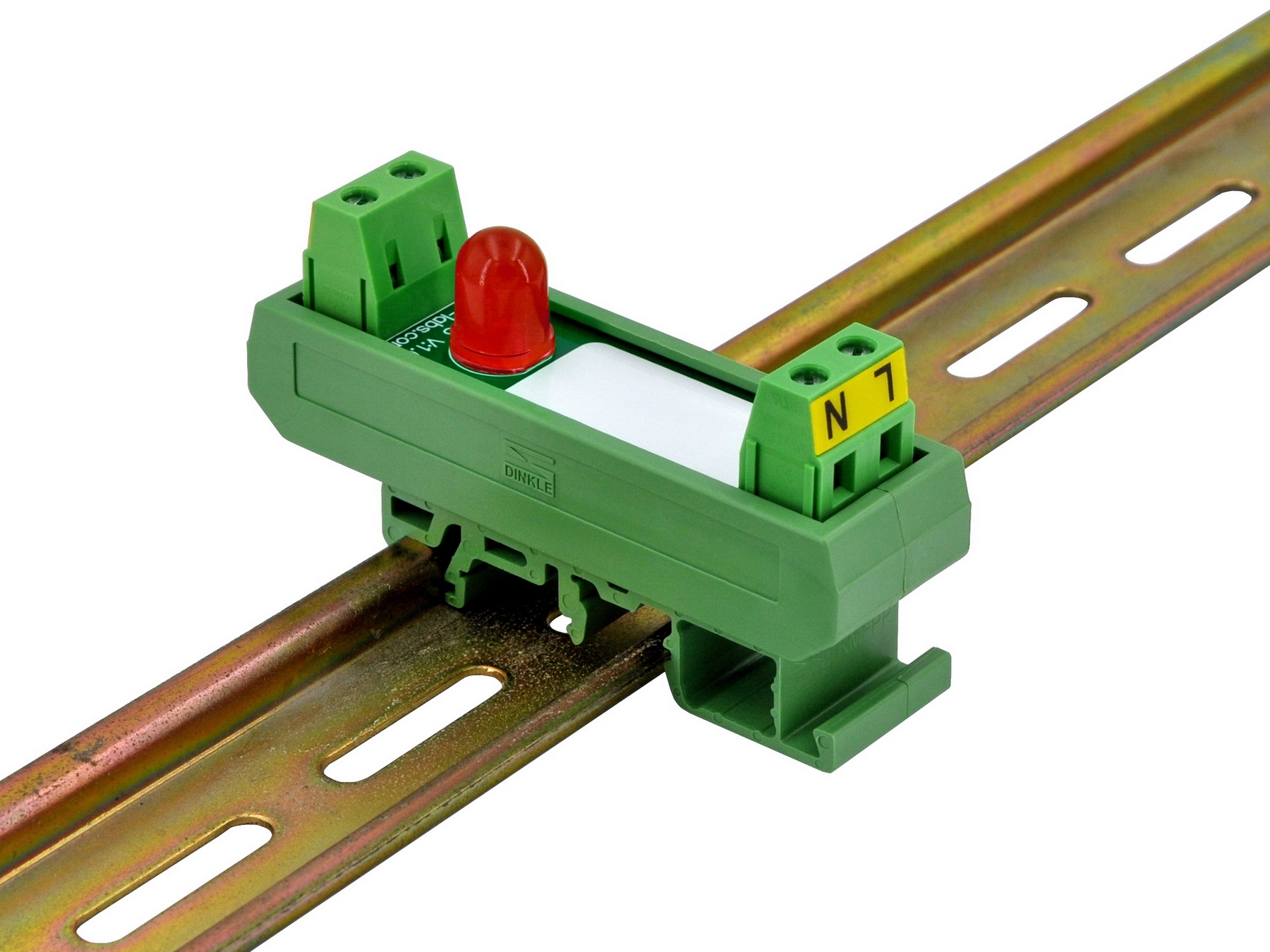 DIN Rail Mount AC 60-280V 1 Channel Red 10mm LED Indicator Light Module