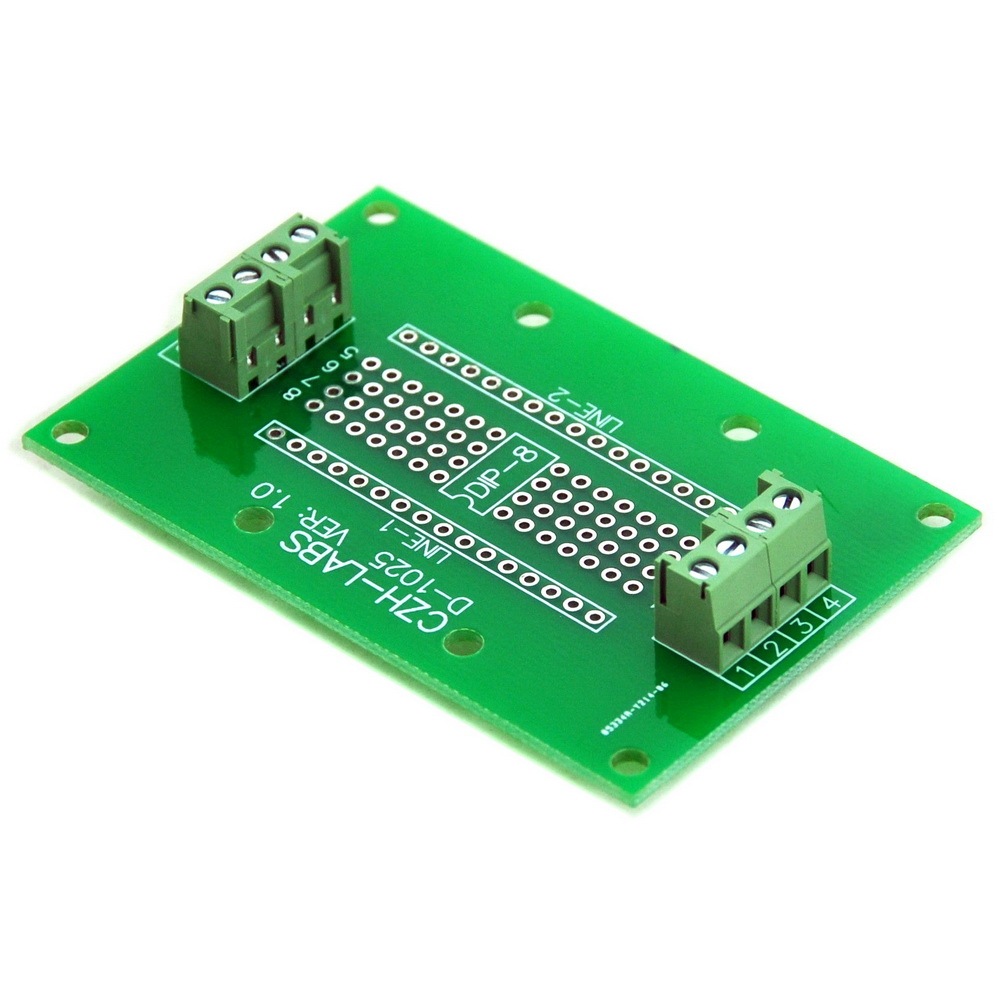 DIP-8 Component to Screw Terminal Block Adapter Board, DIP8 PCB.