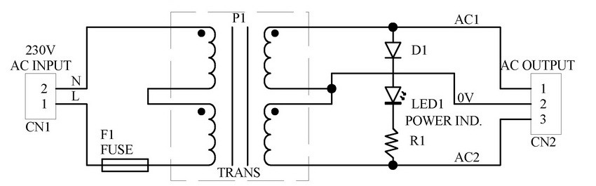 CZH-LABS Primary 230VAC, Secondary 2x 9VAC, 20VA Power Transformer Module,D-1033/V, AC9V.