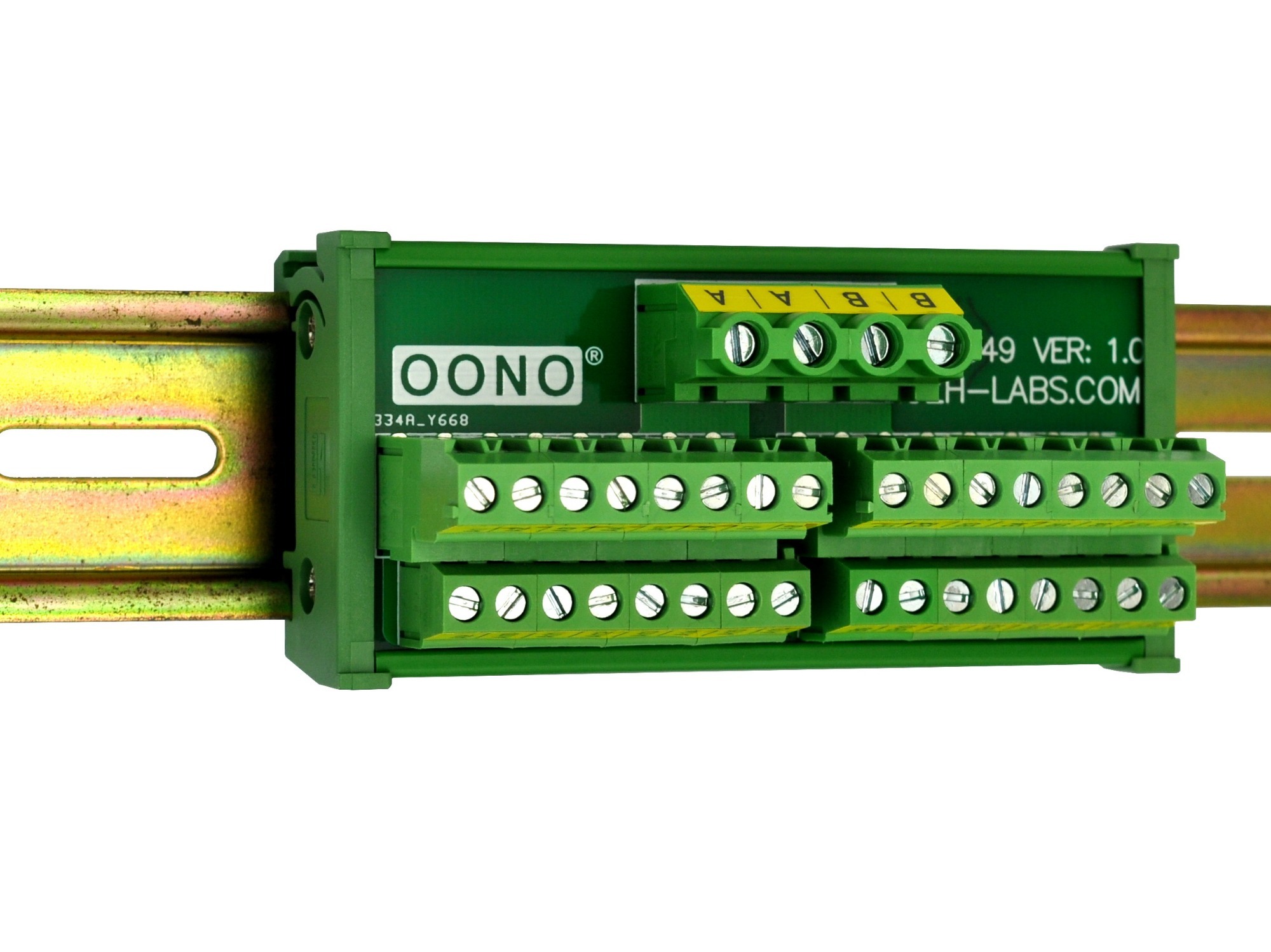 DIN Rail Mount 2x16 Position Screw Terminal Block Power Distribution Module