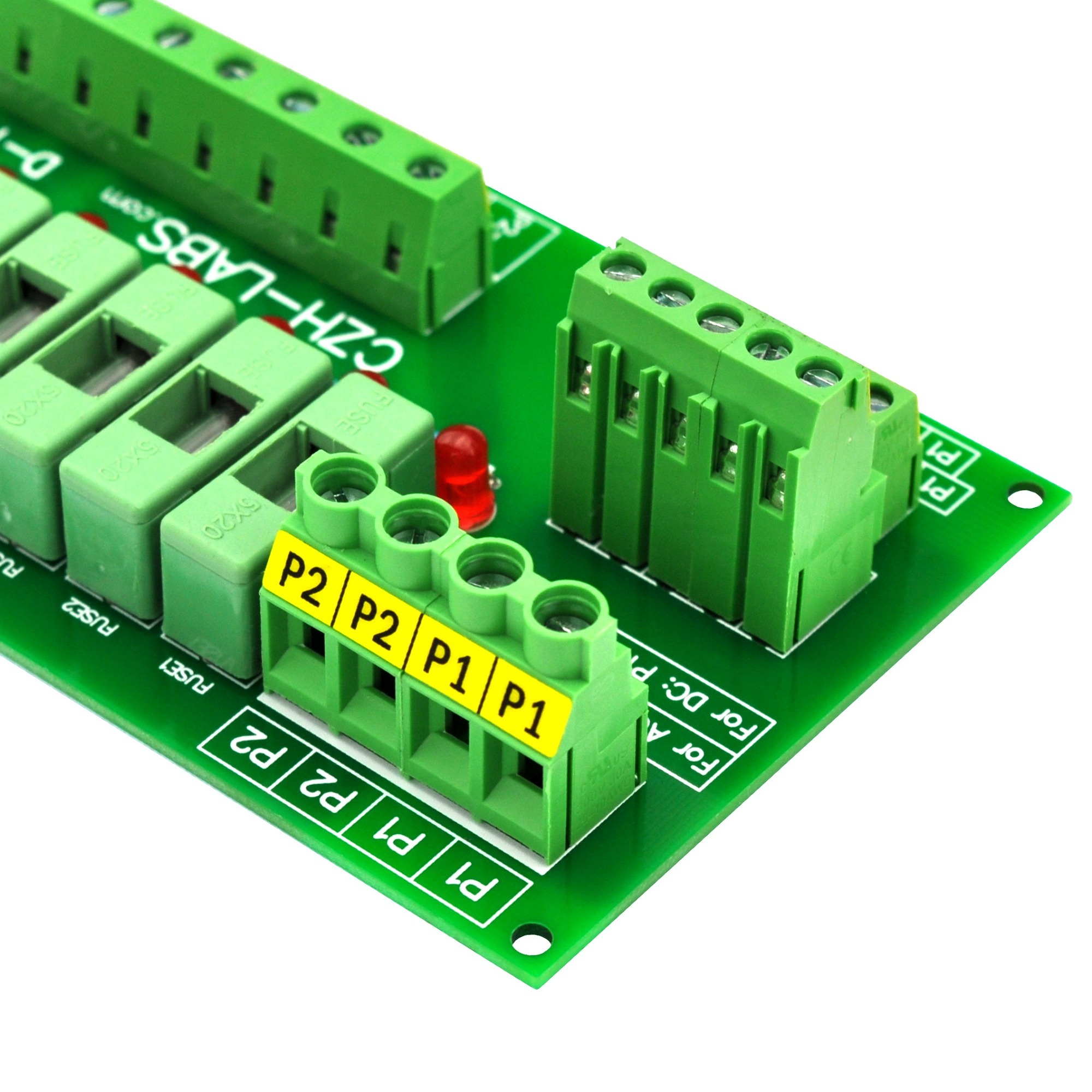 CZH-LABS AC/DC 5~48V Panel Mount 10 Position Power Distribution Fuse Module Board.