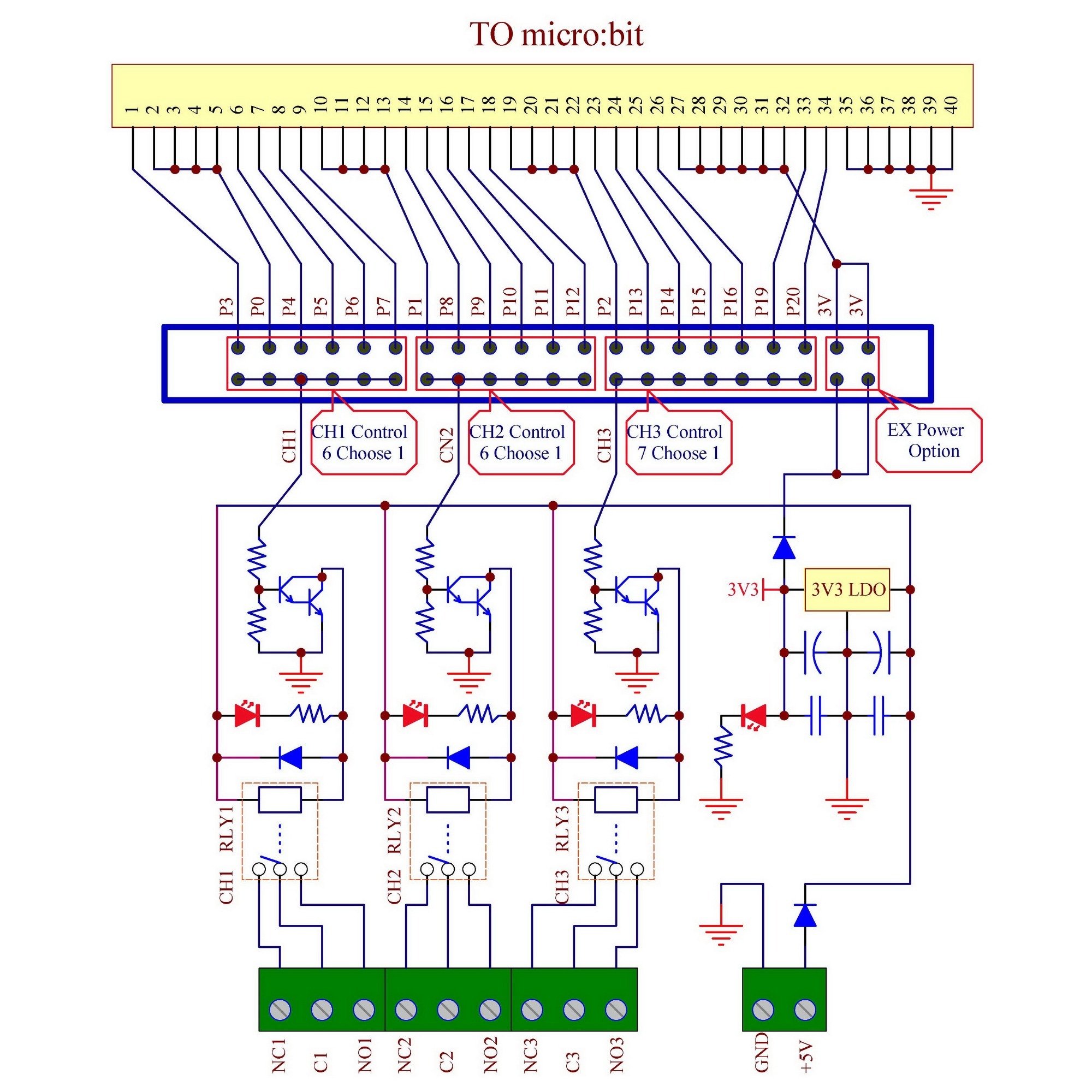 Relay Board for BBC micro:bit, Microbit Relay Module.