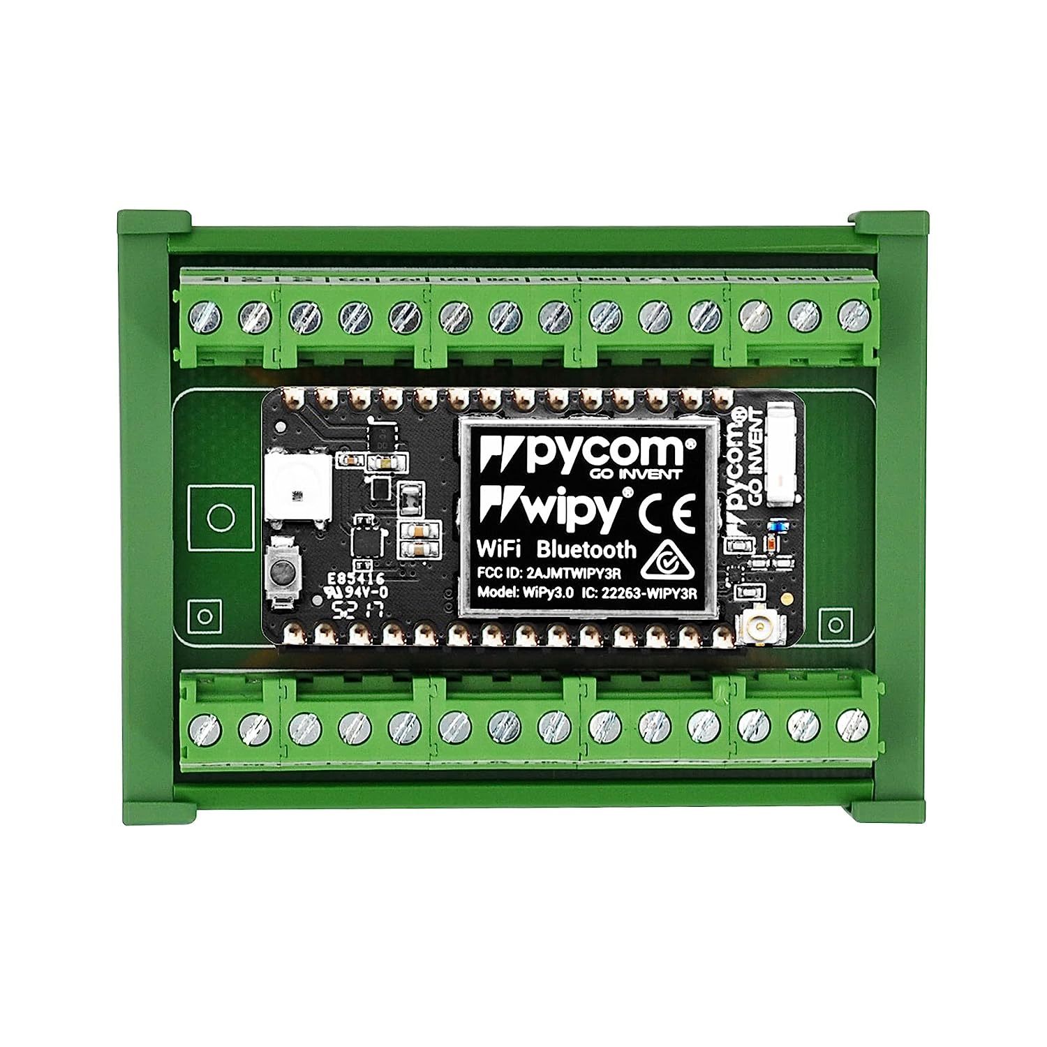 Terminal Block Breakout Board Module for Pycom WiPy LoPy SiPy FiPy (DIN Rail Mount)
