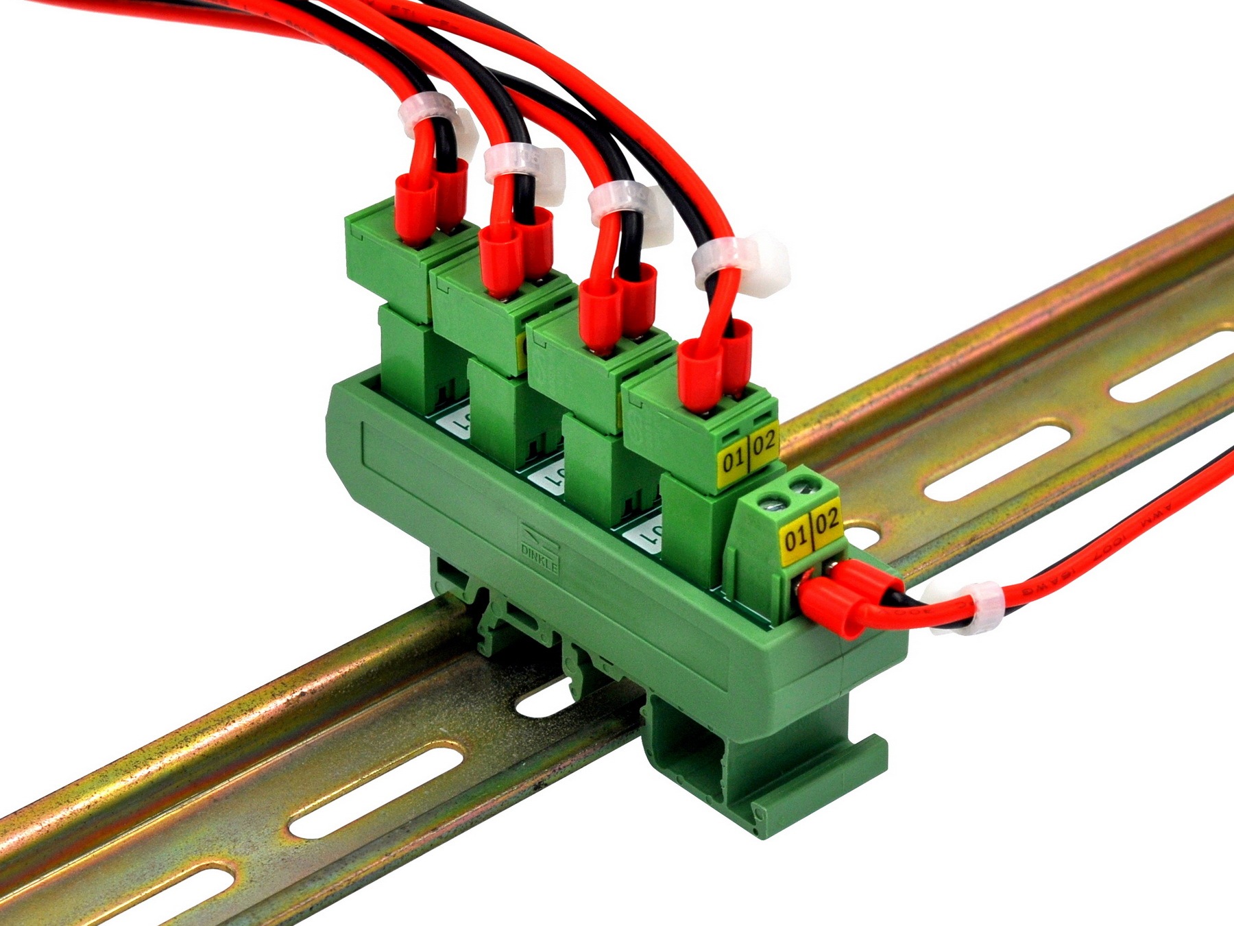 Slim DIN Rail Mount 10A/300V 5x2 Position Pluggable Screw Terminal Block Distribution Module