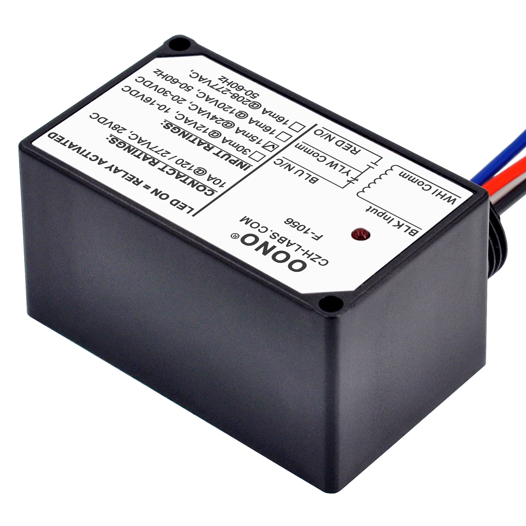 AC/DC 24V SPDT 10Amp Power Relay Module, Plastic Enclosure and Pre-wired