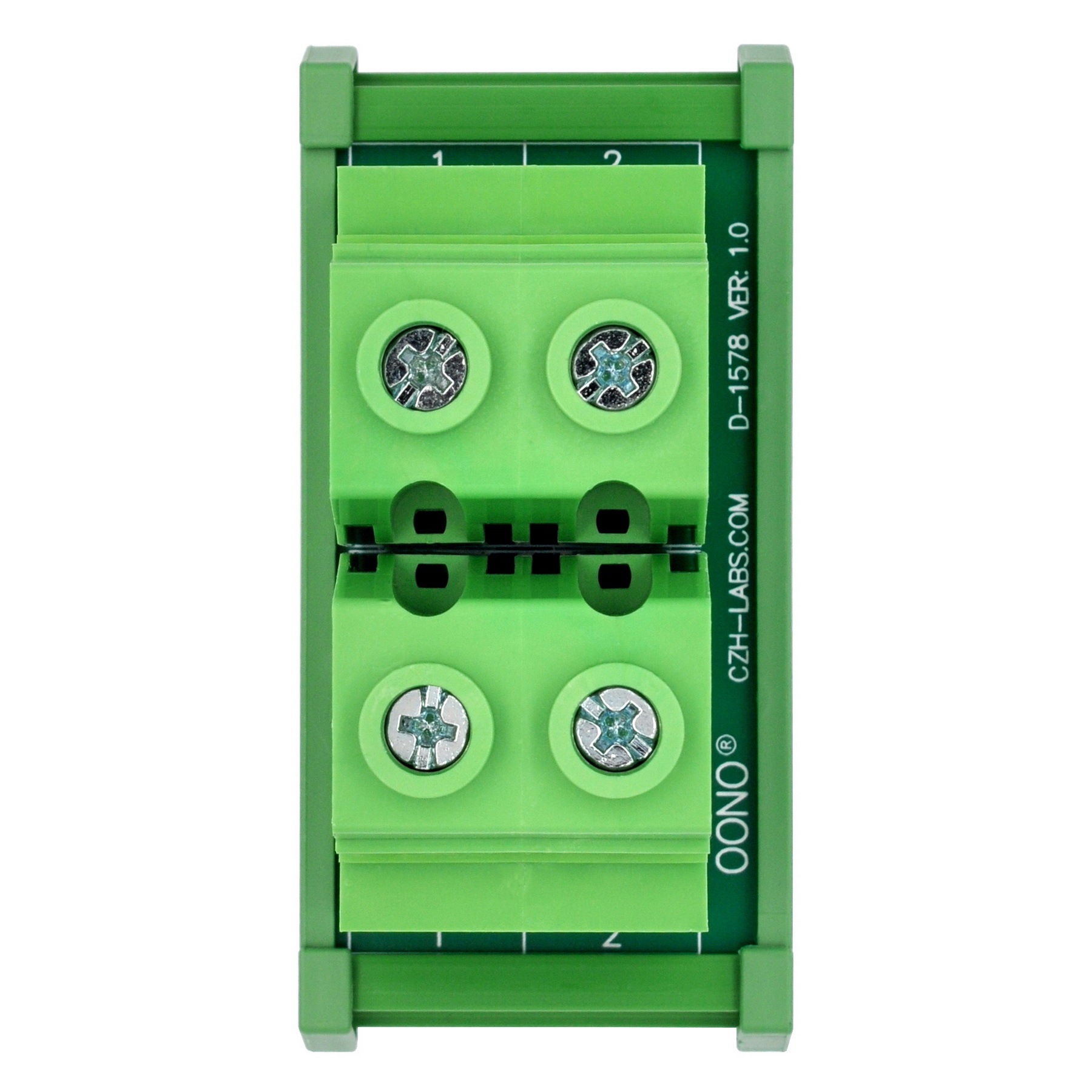 DIN Rail Mount 90Amp 600V 2 Position Screw Terminal Block Distribution Module