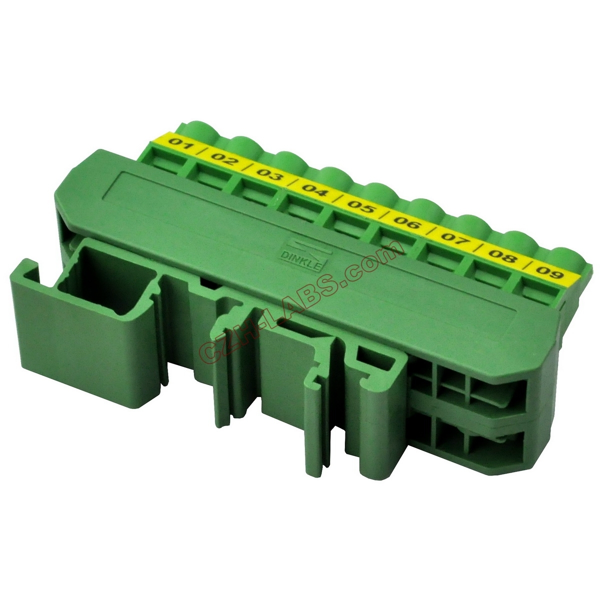 Slim DIN Rail Mount 30A/300V 1x9 Position Screw Terminal Block Distribution Module.