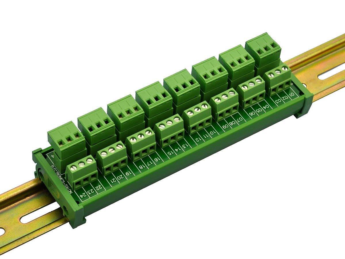 ELECTRONICS-SALON DIN Rail Mount Pluggable Top Wiring 8x3 Pole 10A/300V Terminal Block Module.