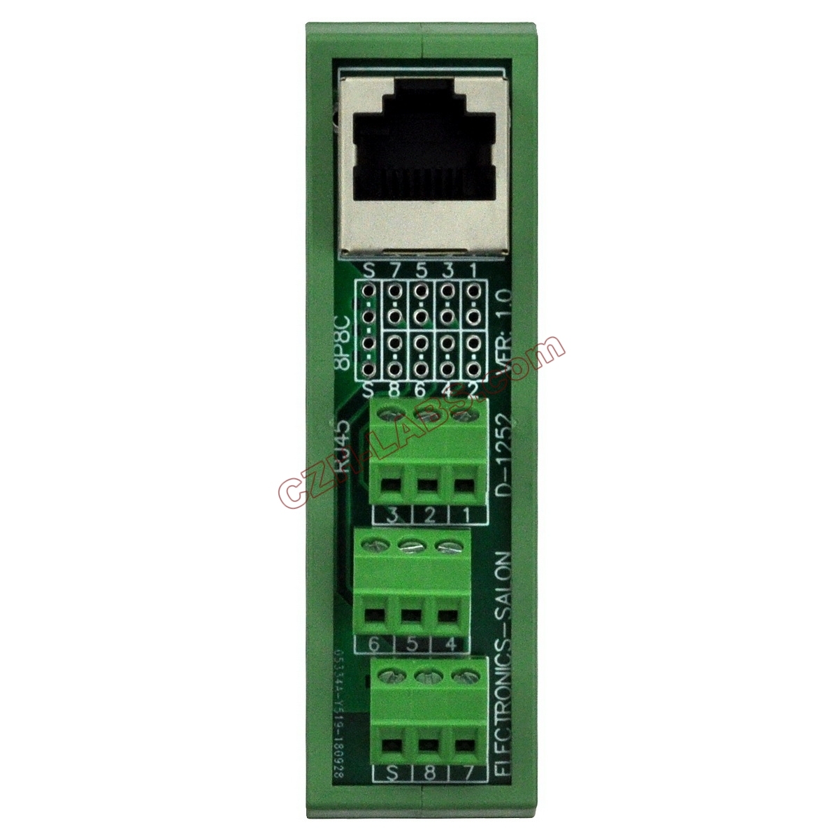 Slim DIN Rail Mount RJ45 8P8C Breakout Board Interface Module.