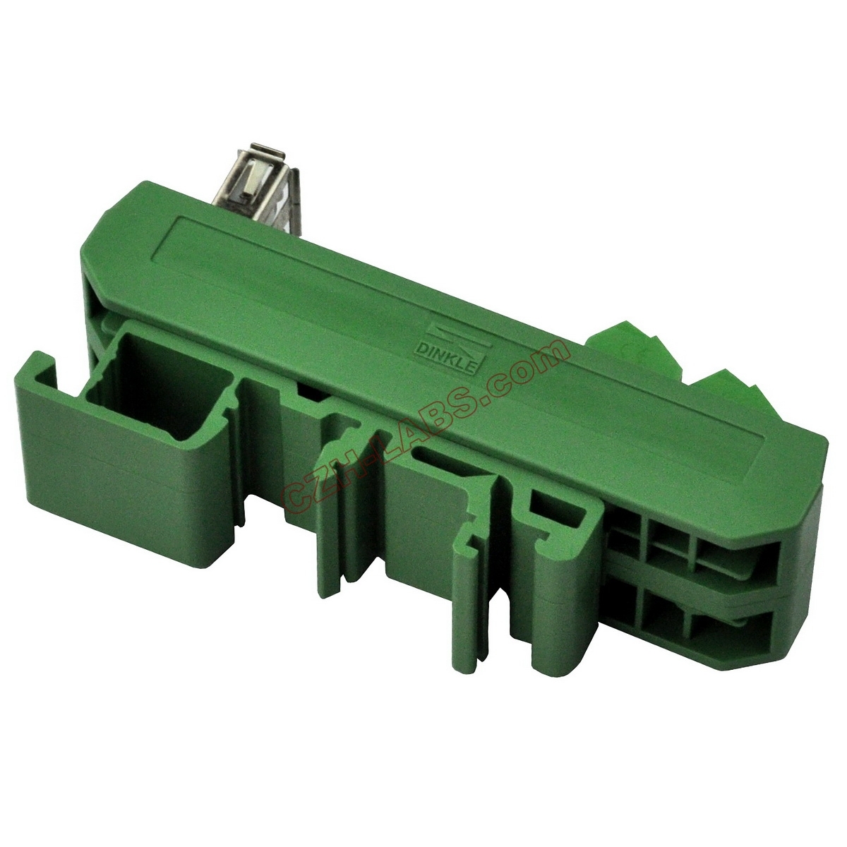Slim DIN Rail Mount USB Type A Female Vertical Jack Breakout Board Interface Module.