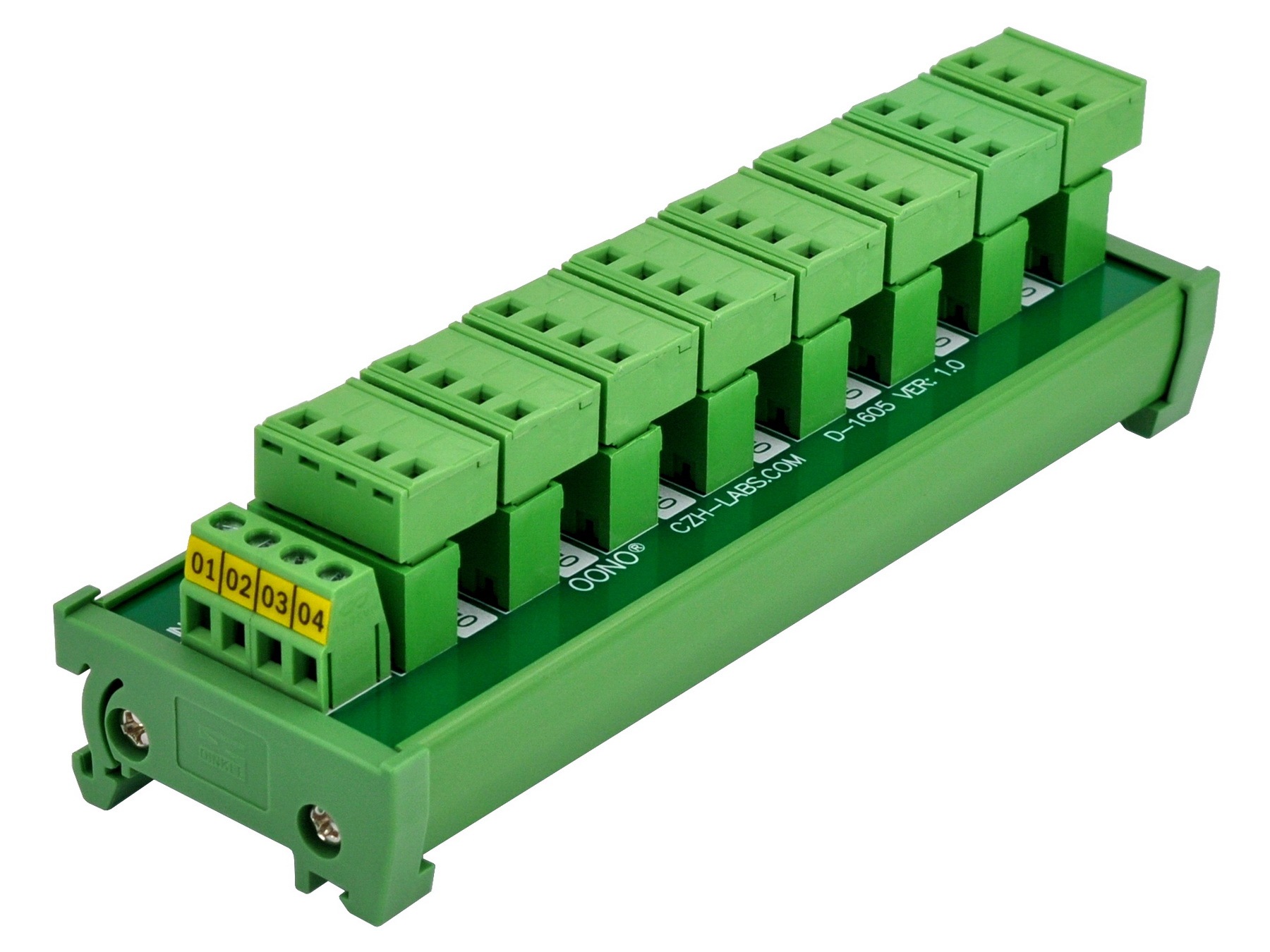 DIN Rail Mount 10A/300V 8x4 Pole Pluggable Screw Terminal Block Distribution Module
