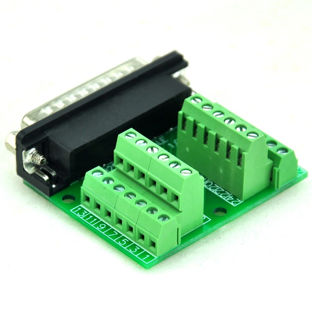 CZH-LABS Slim Right Angle D'SUB DB25 Male Header Breakout Board Module, D-SUB.