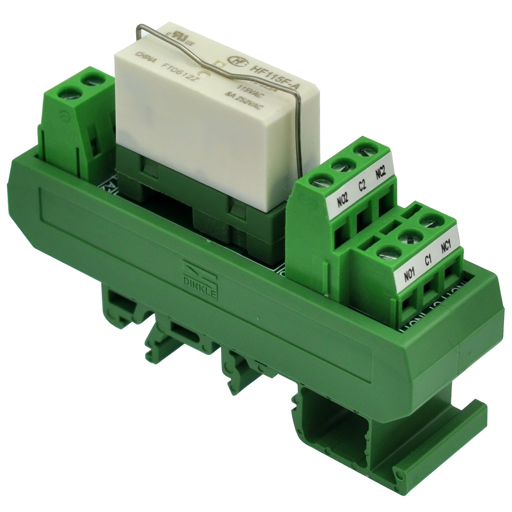 ELECTRONICS-SALON AC 115V Slim DIN Rail Mount 8Amp DPDT Power Relay Interface Module,  115VAC.