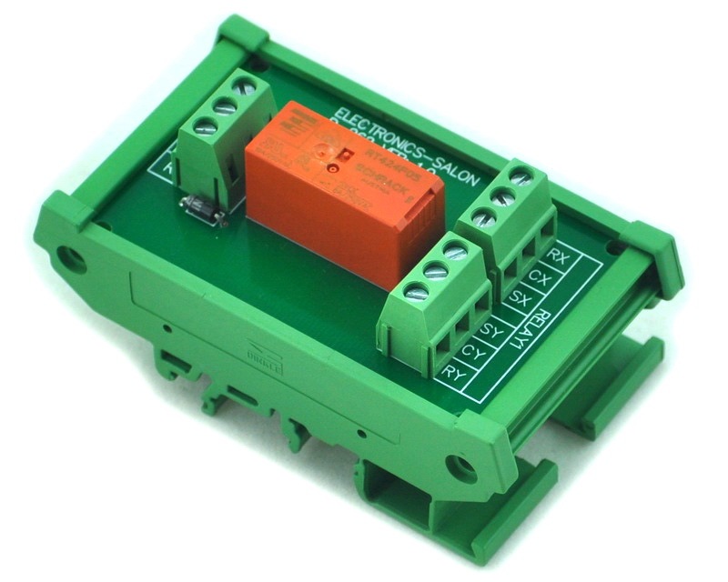 ELECTRONICS-SALON DIN Rail Mount Passive Bistable/Latching DPDT 8A Power Relay Module, 5V Version