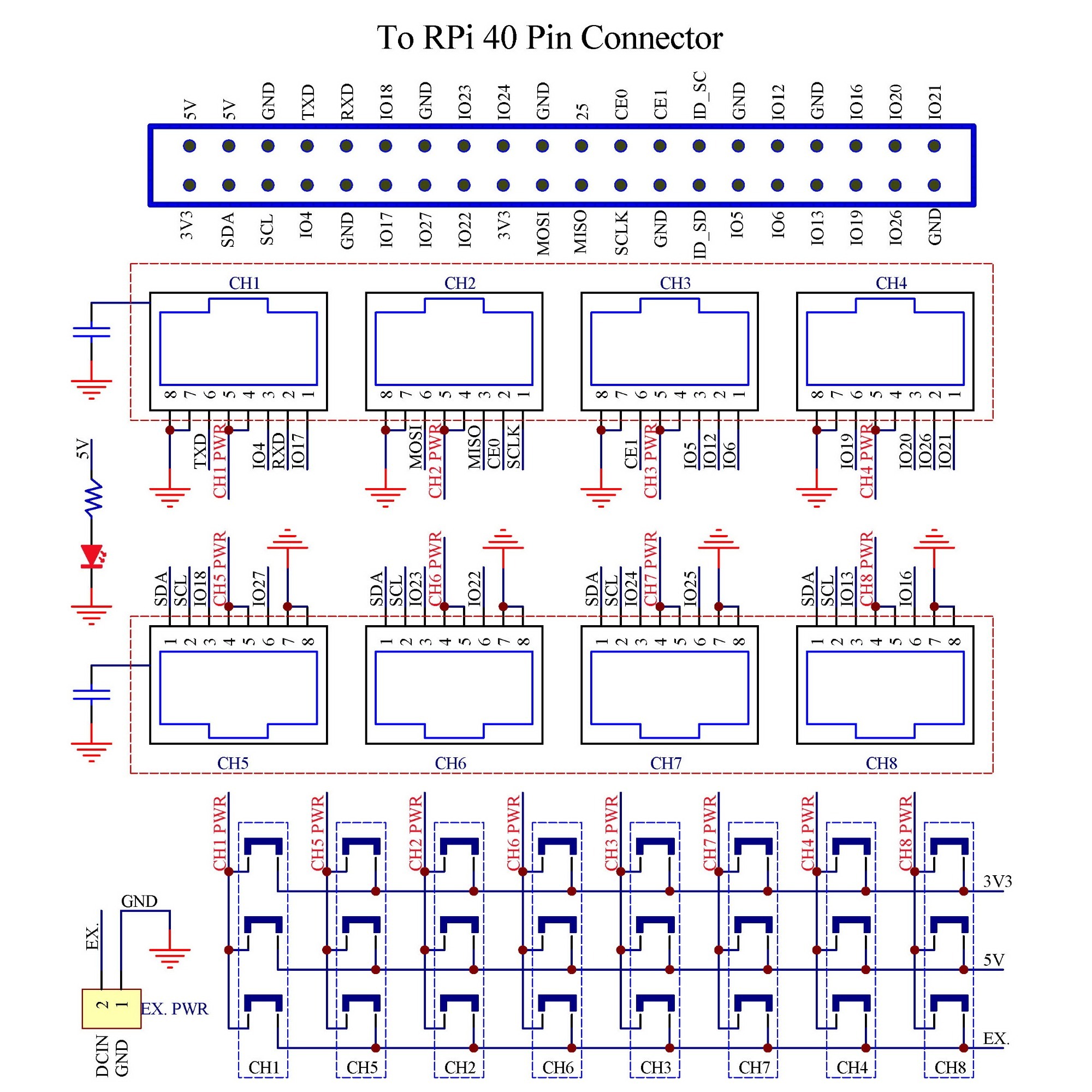 RJ45 GPIO Pinout Breakout Board for Raspberry Pi 1A+ 1B+ 2B 3B 3B+ 3A+ 4B Zero-W
