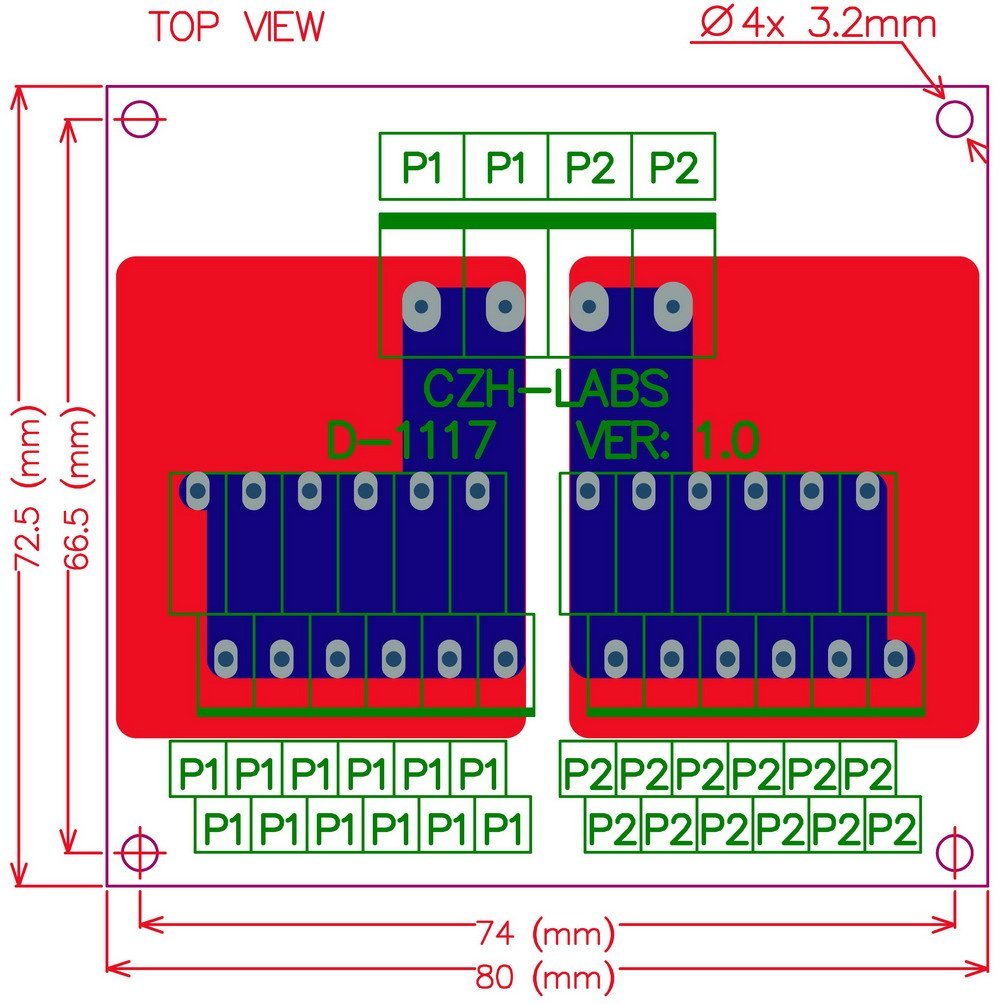 CZH-LABS DIN Rail Mount 12 Position Power Distribution Module.