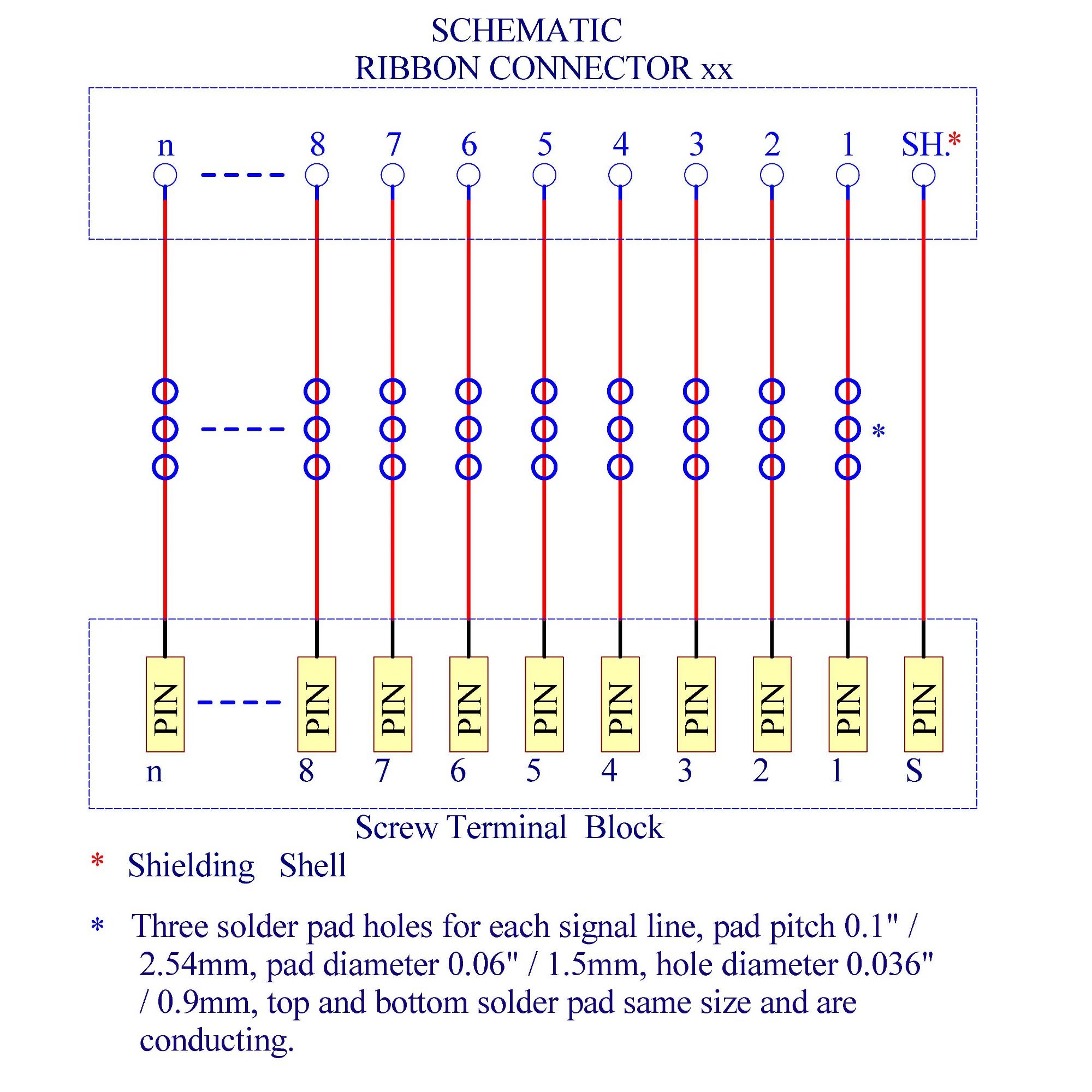 CZH-LABS 36-Pin 0.085" Centronics Vertical Female Ribbon Connector Screw Terminal Block Breakout Board.