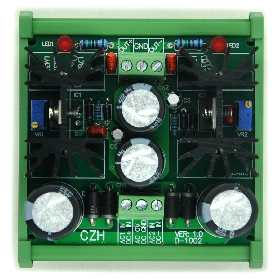 CZH DIN Rail Mount Positive/Negative 1.25~37V DC Adjustable Voltage Regulator Module.