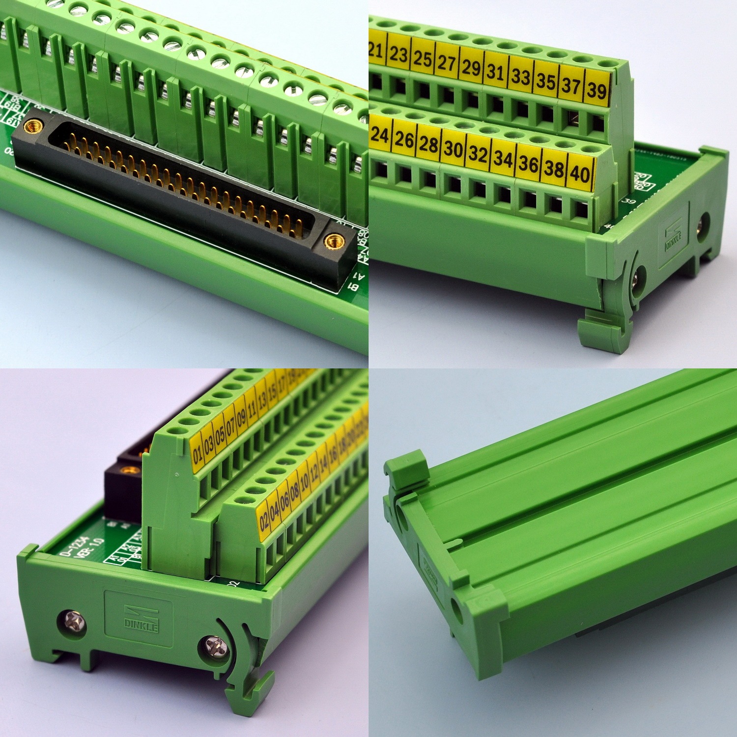 Compatible XW2B-40F5-P 40Pin Rectangular Connector-Terminal Block Conversion Module, for PLC Wiring. MD-D1234T-1