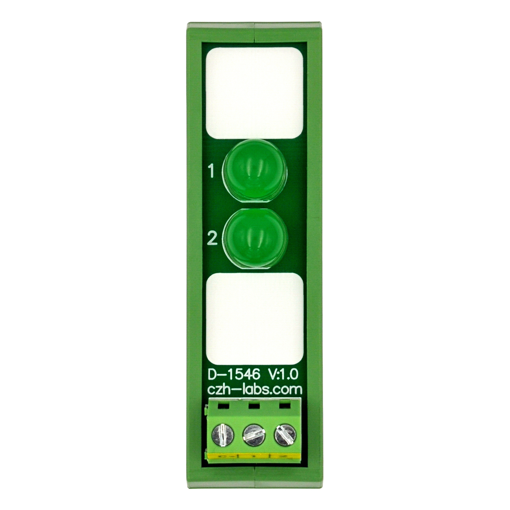 DIN Rail Mount DC 5-32V Common Negative 2 Green 10mm LED Indicator Light Module