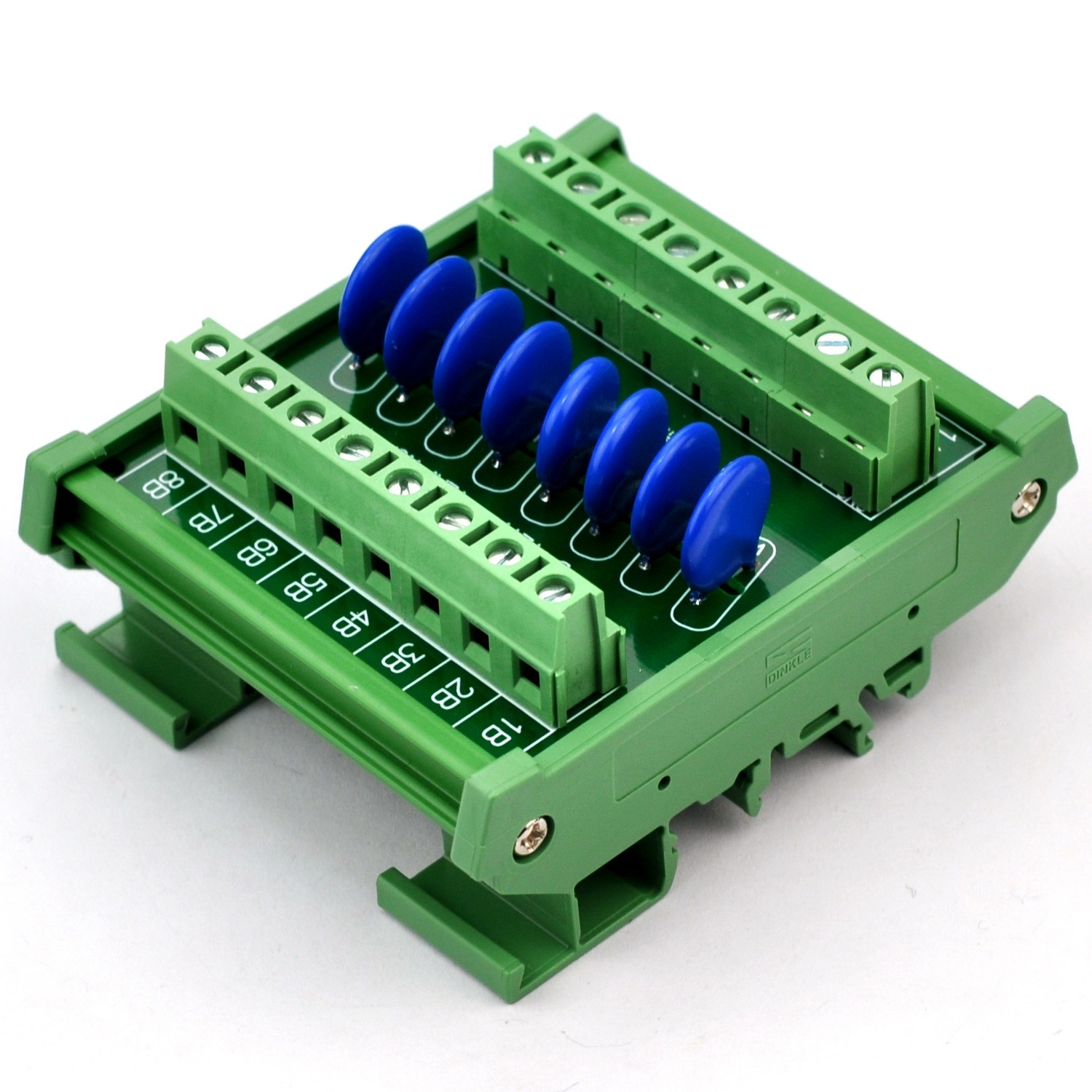 Chunzehui 8 Channels Individual DIN Rail Mount 150V SIOV Metal Oxide Varistor Interface Module, Surge Suppressor Protection SPD Board.