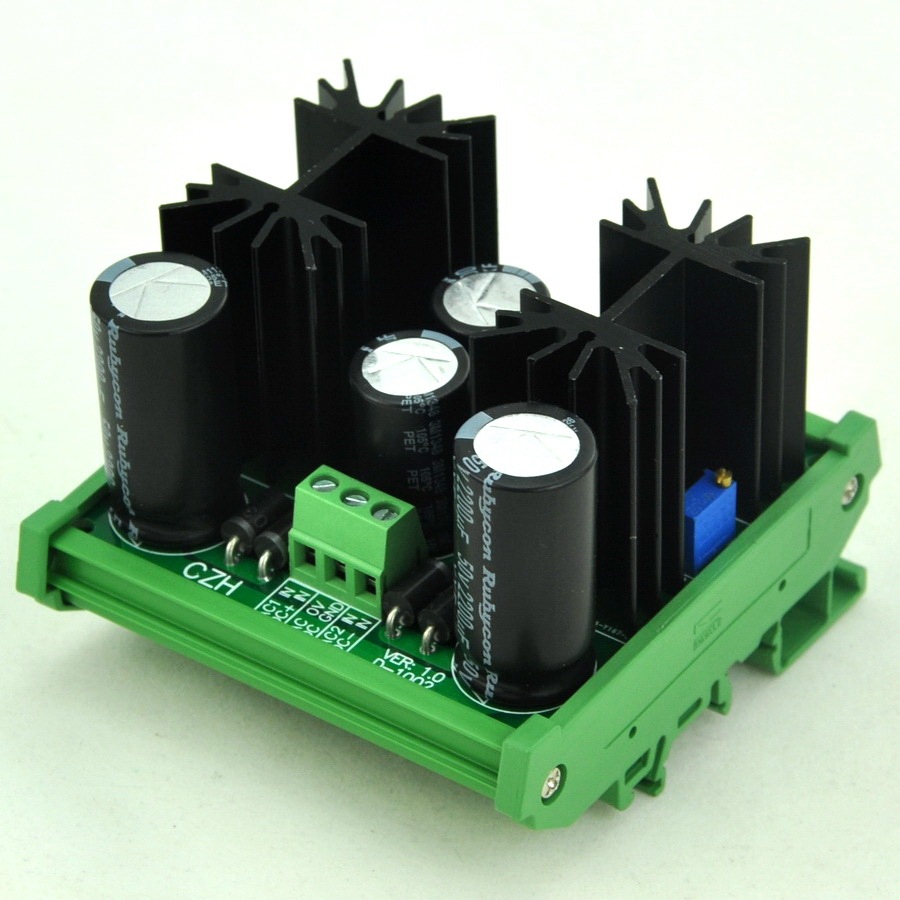 CZH DIN Rail Mount Positive/Negative 1.25~37V DC Adjustable Voltage Regulator Module.