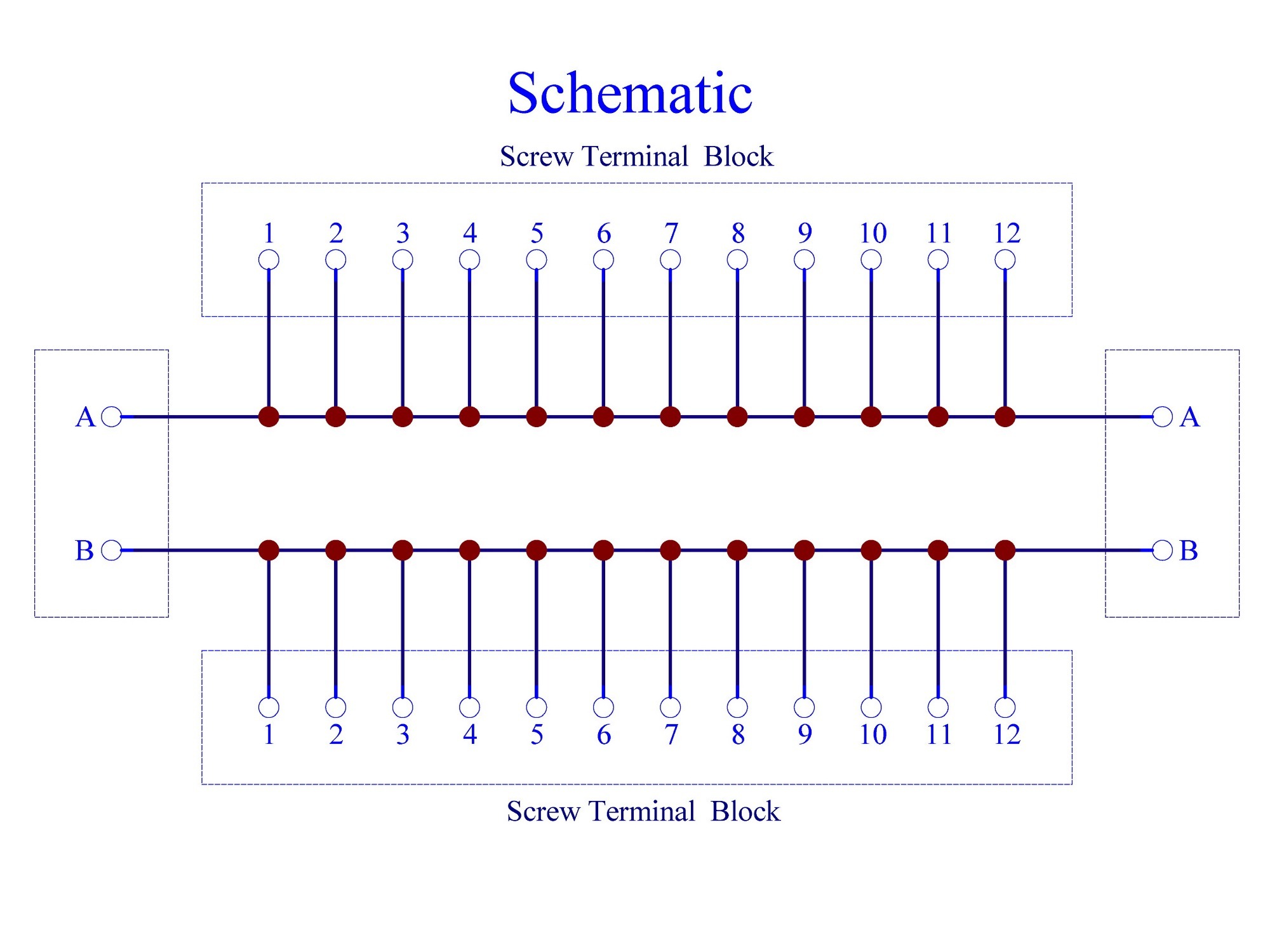 Screw Terminal Block Distribution Box Module 30A/300V 2x12 Position