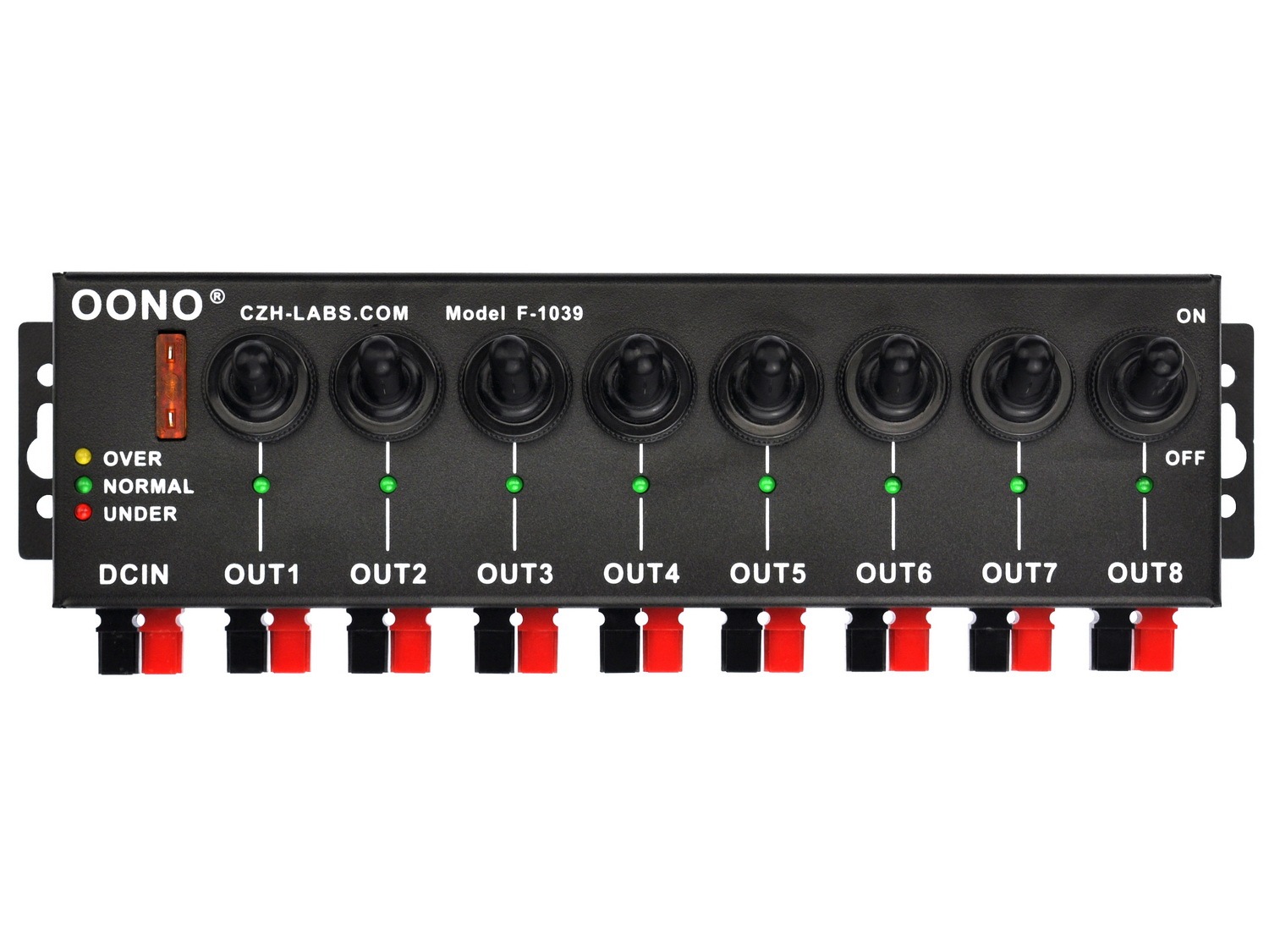 8 Channel Anderson Powerpole Connector Power Splitter Distributor Source Strip, with 8 Independent Control Switches