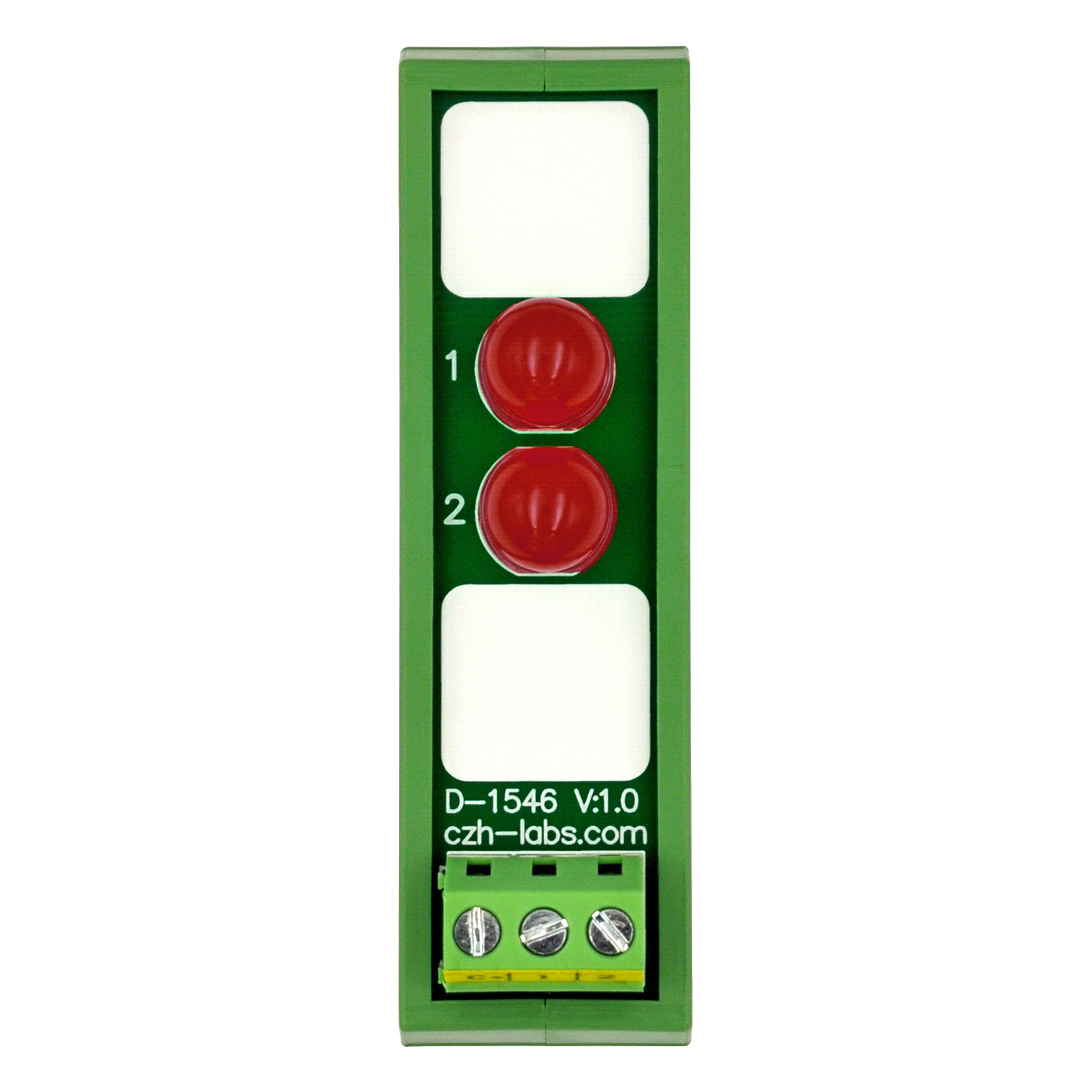 DIN Rail Mount DC 5-32V Common Negative 2 Red 10mm LED Indicator Light Module