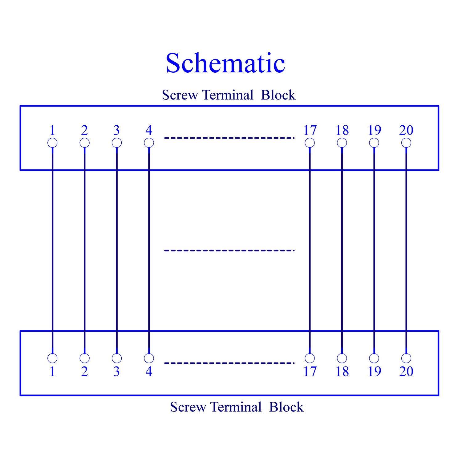 20 Position 30Amp/300V Screw Terminal Block Distribution Module (Screw Mount)